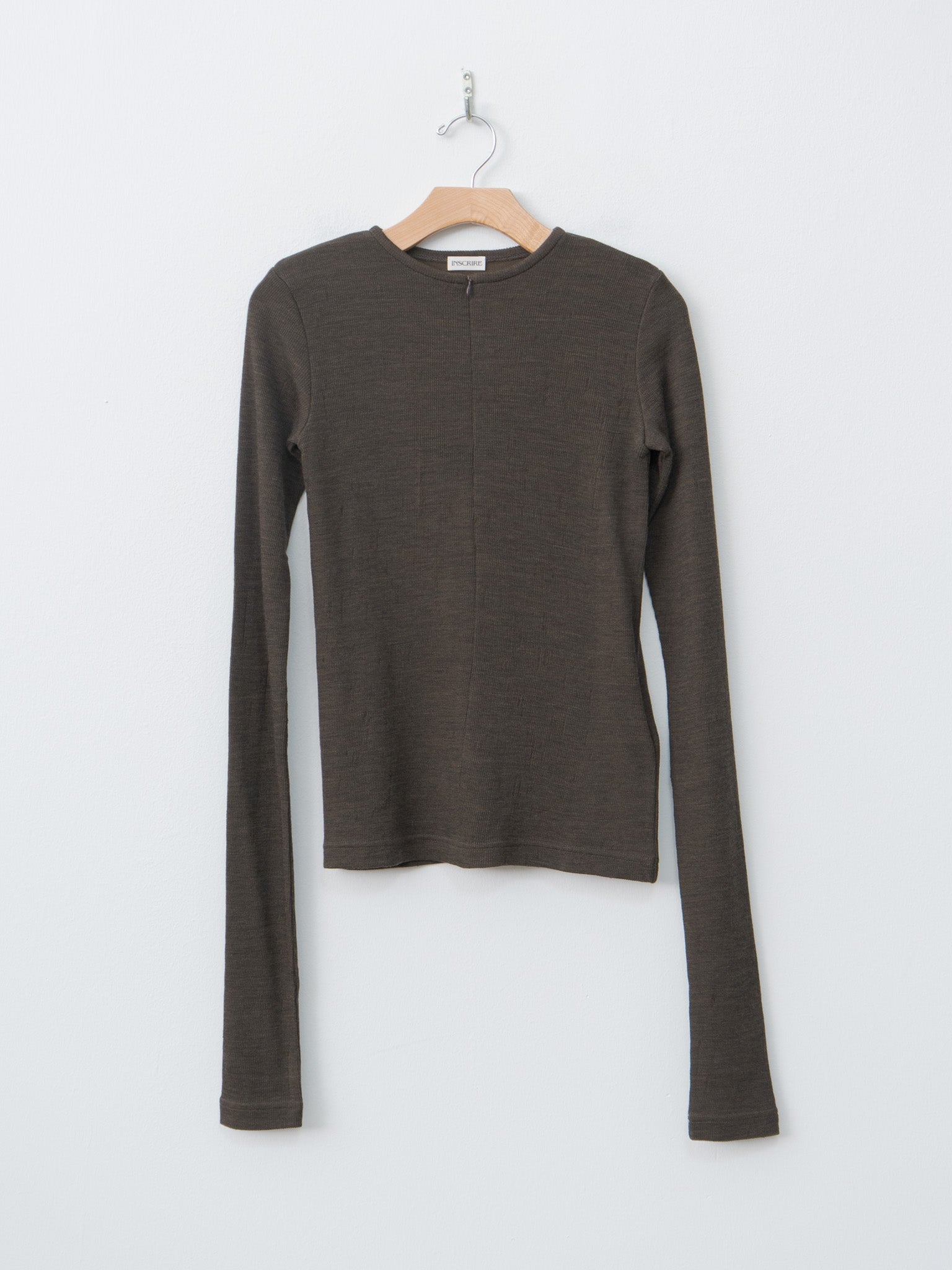 Namu Shop - Inscrire Plating Rib Zip Up Tee - Dark Brown