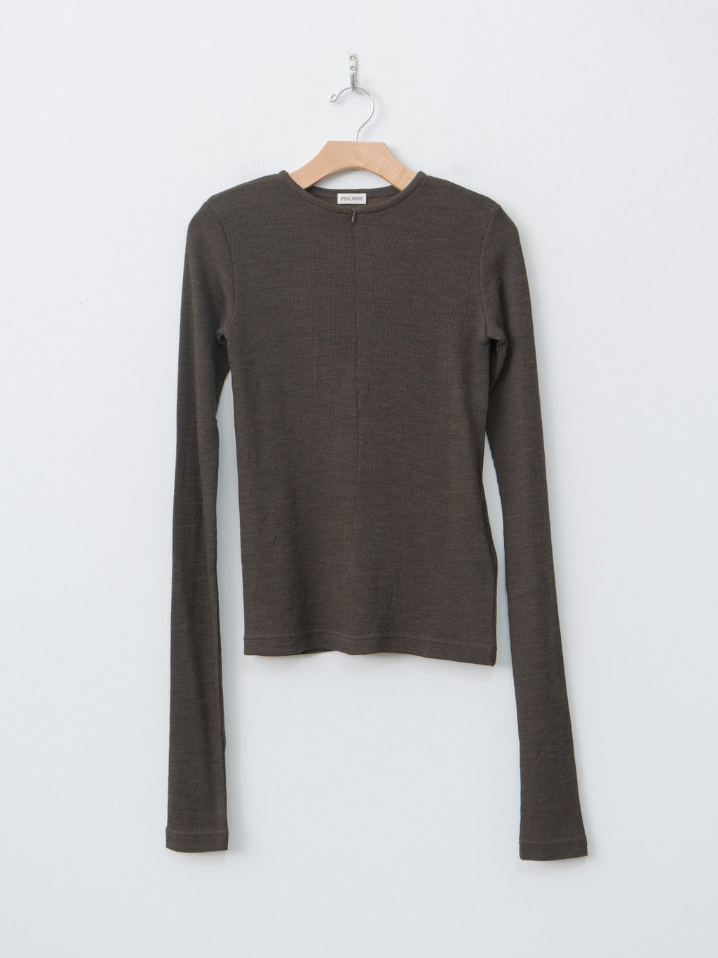 Namu Shop - Inscrire Plating Rib Zip Up Tee - Dark Brown