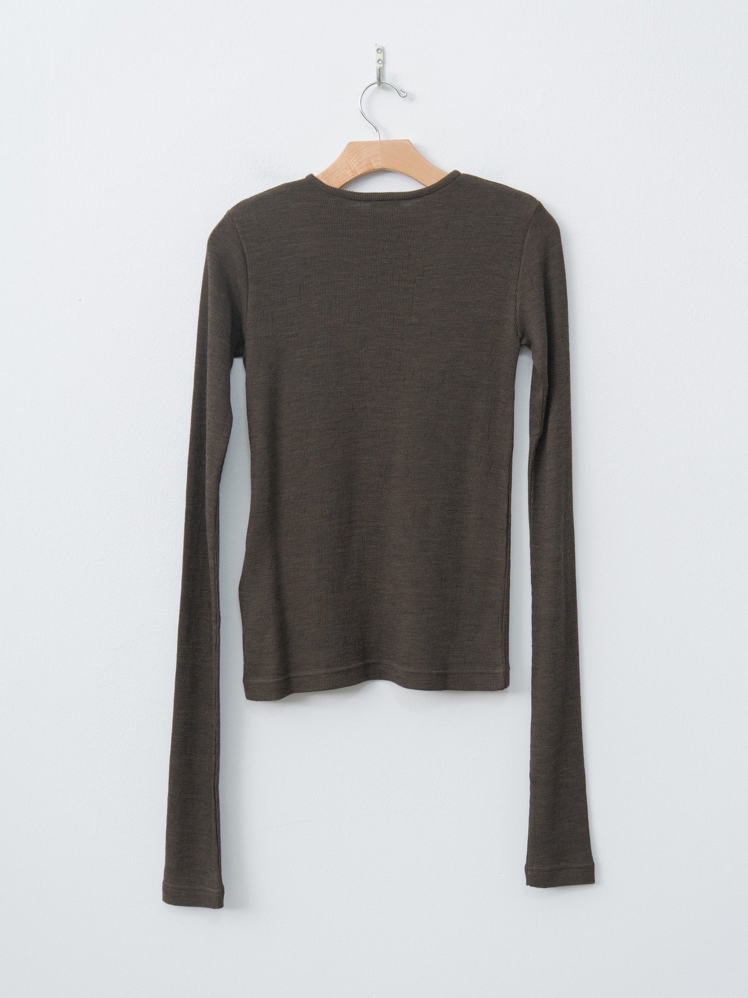 Namu Shop - Inscrire Plating Rib Zip Up Tee - Dark Brown