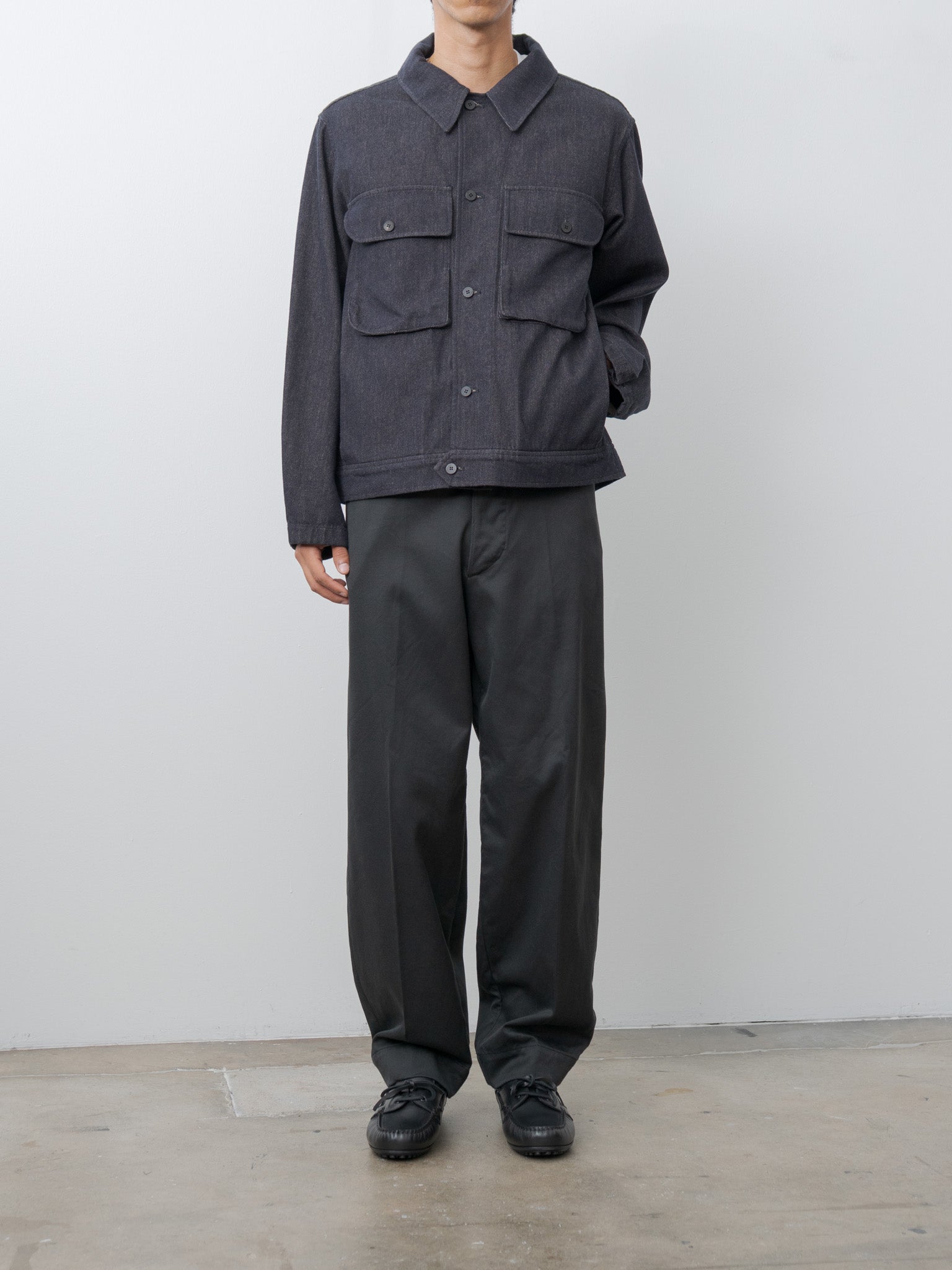Namu Shop - Document Cashmere Denim Trucker Jacket - Navy