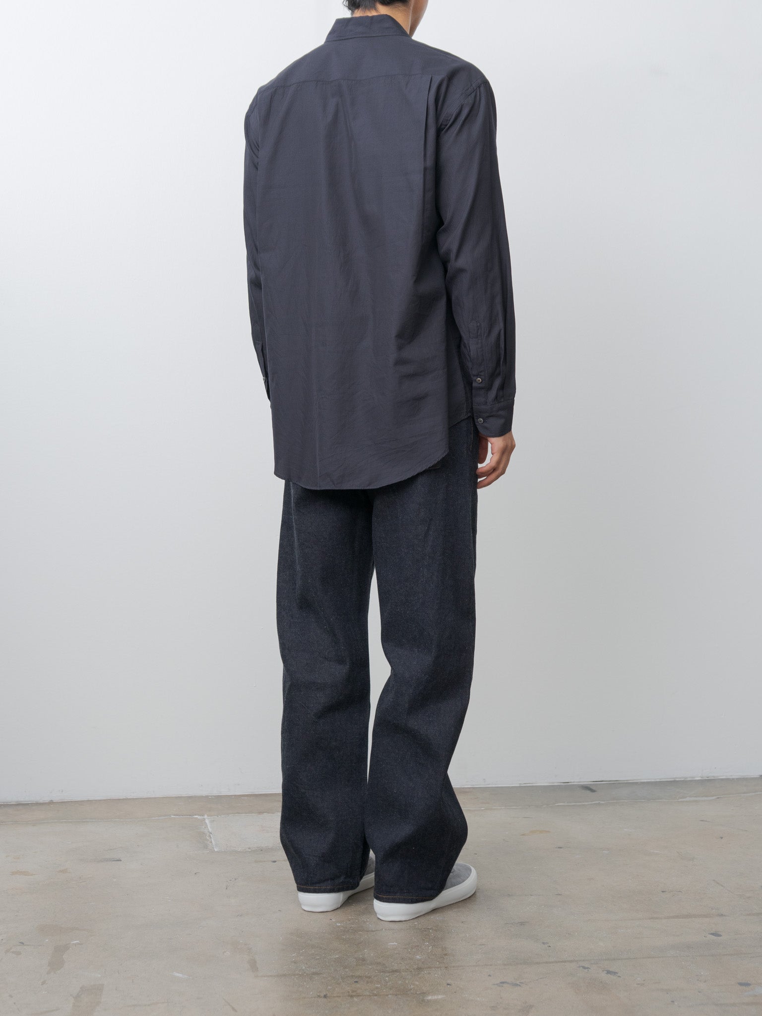 Namu Shop - Kaptain Sunshine Cotton Silk Regular Collared Shirt - Navy
