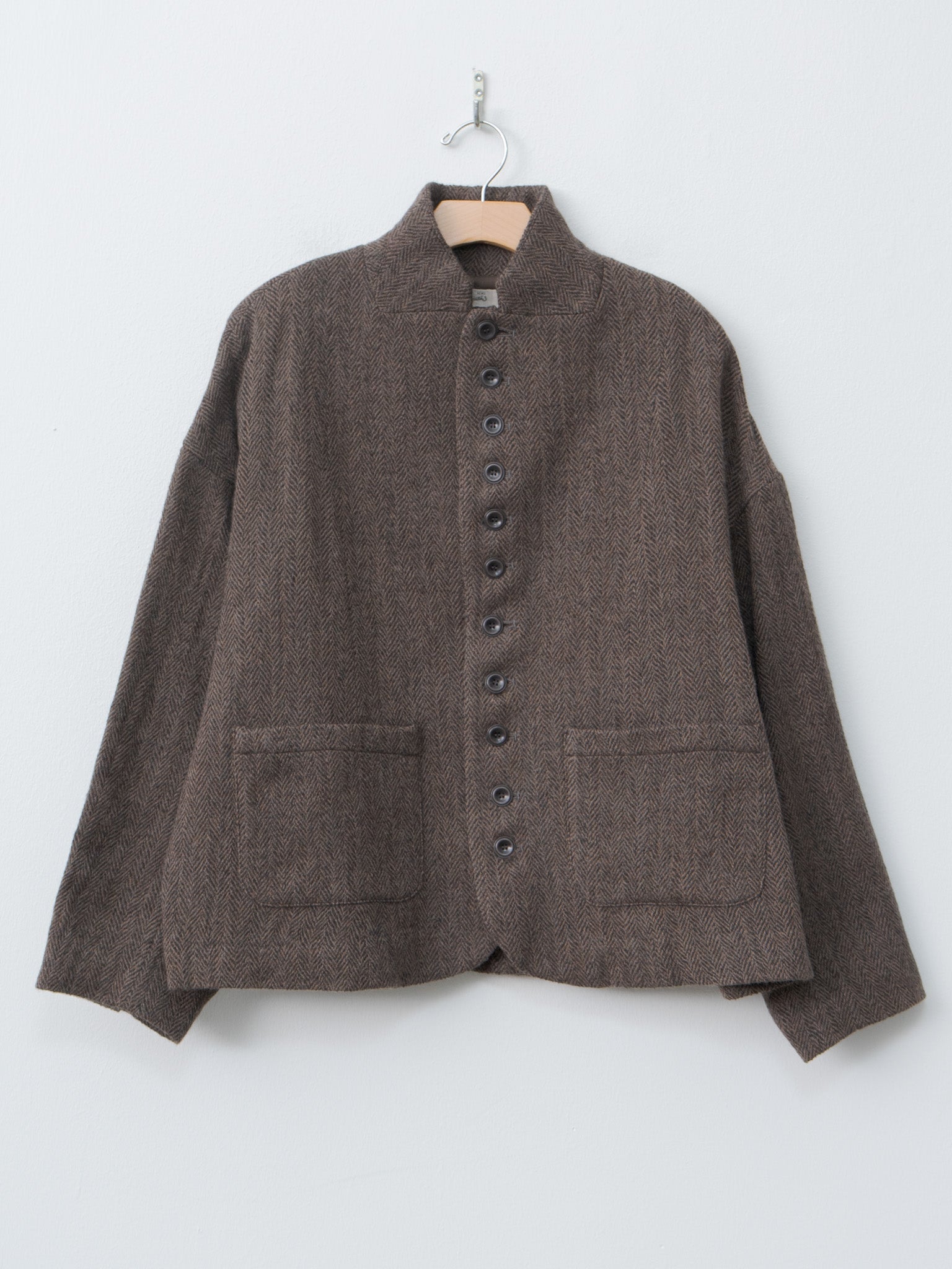 Namu Shop - Ichi Antiquites Wool Herringbone Jacket - Brown