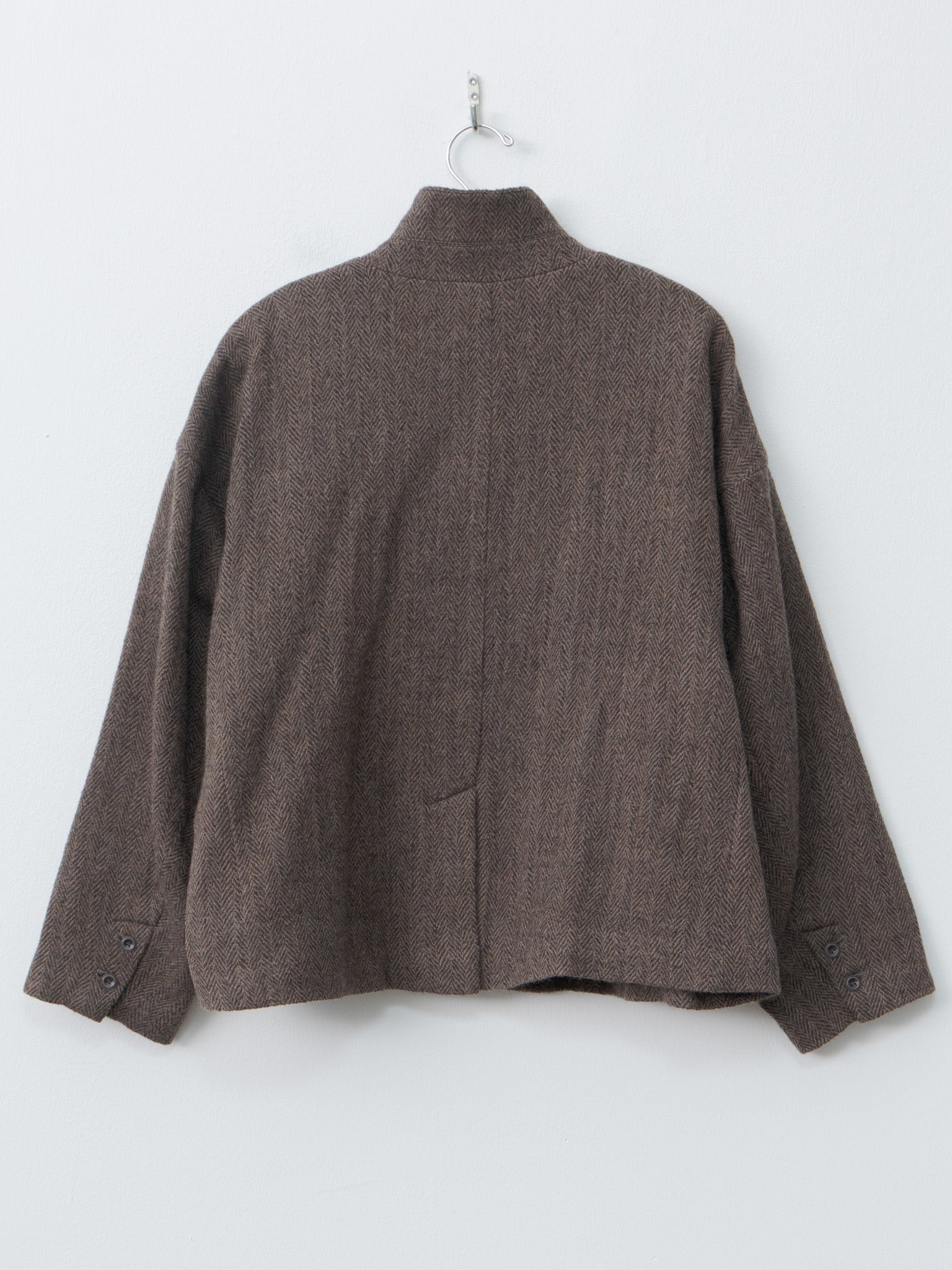 Namu Shop - Ichi Antiquites Wool Herringbone Jacket - Brown