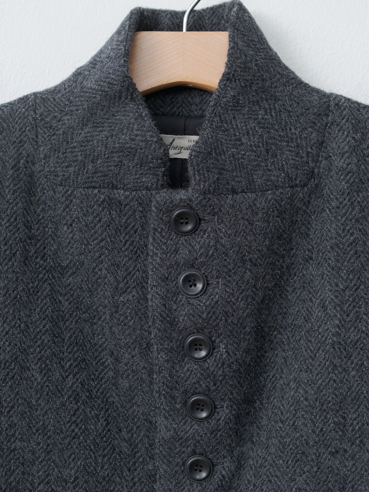 Namu Shop - Ichi Antiquites Wool Herringbone Jacket - Black