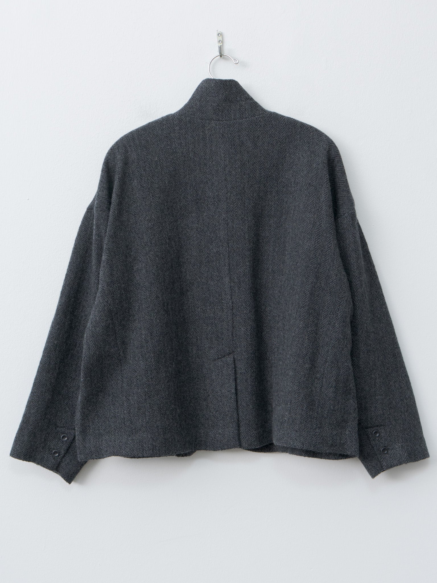 Namu Shop - Ichi Antiquites Wool Herringbone Jacket - Black