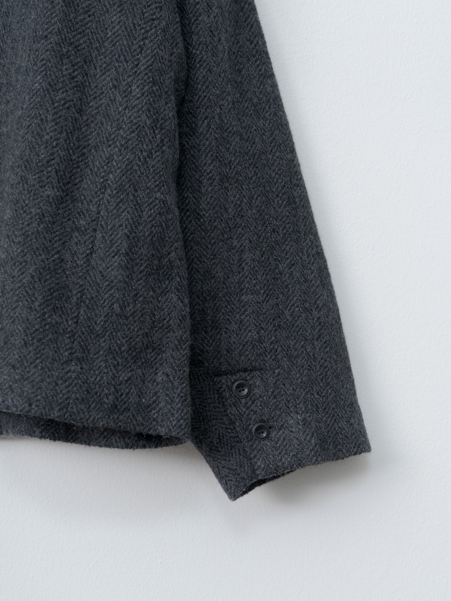 Namu Shop - Ichi Antiquites Wool Herringbone Jacket - Black
