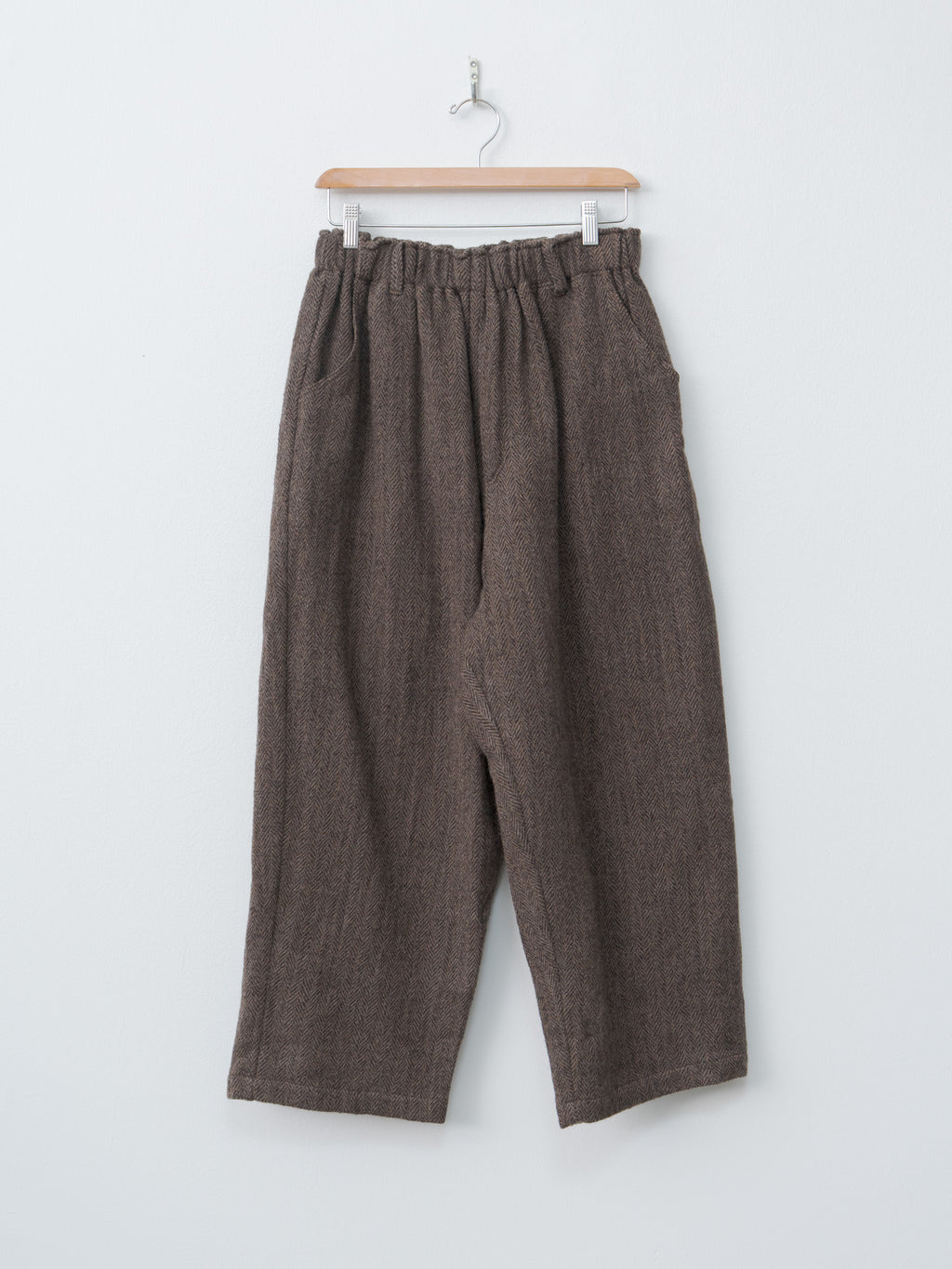 Namu Shop - Ichi Antiquites Wool Herringbone Pants - Brown