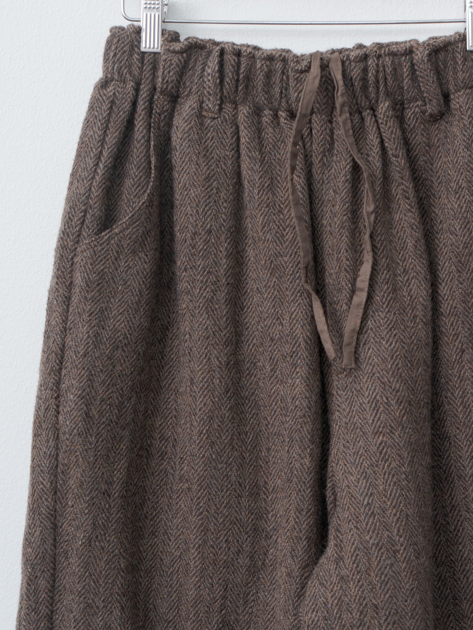 Namu Shop - Ichi Antiquites Wool Herringbone Pants - Brown