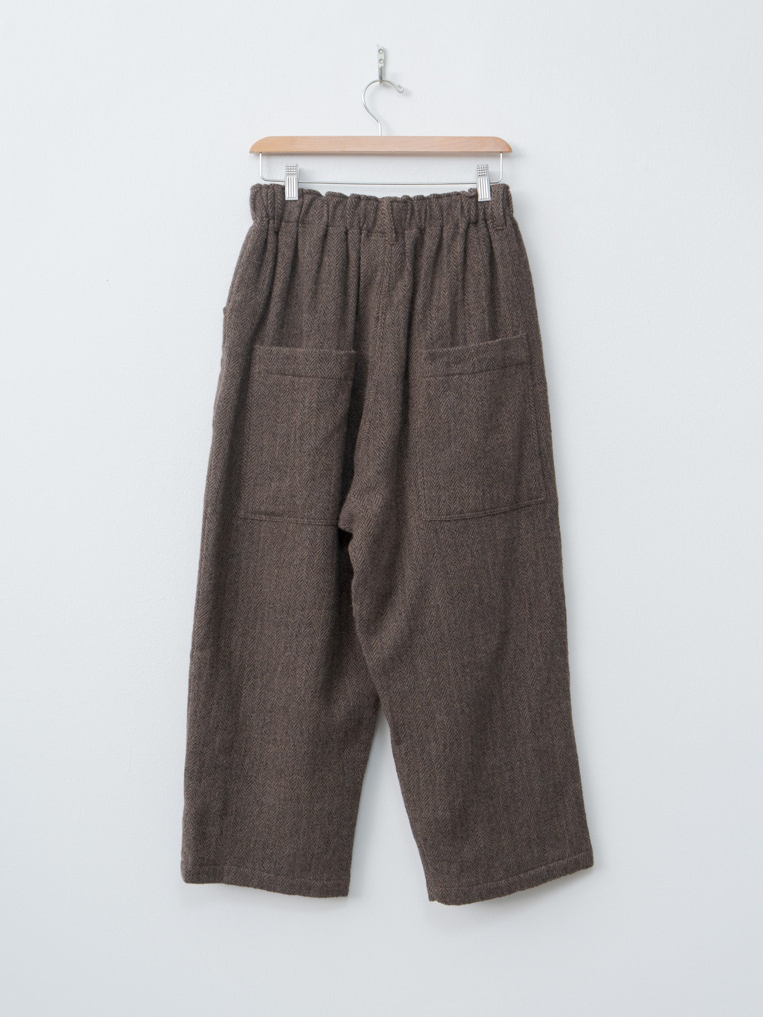 Namu Shop - Ichi Antiquites Wool Herringbone Pants - Brown