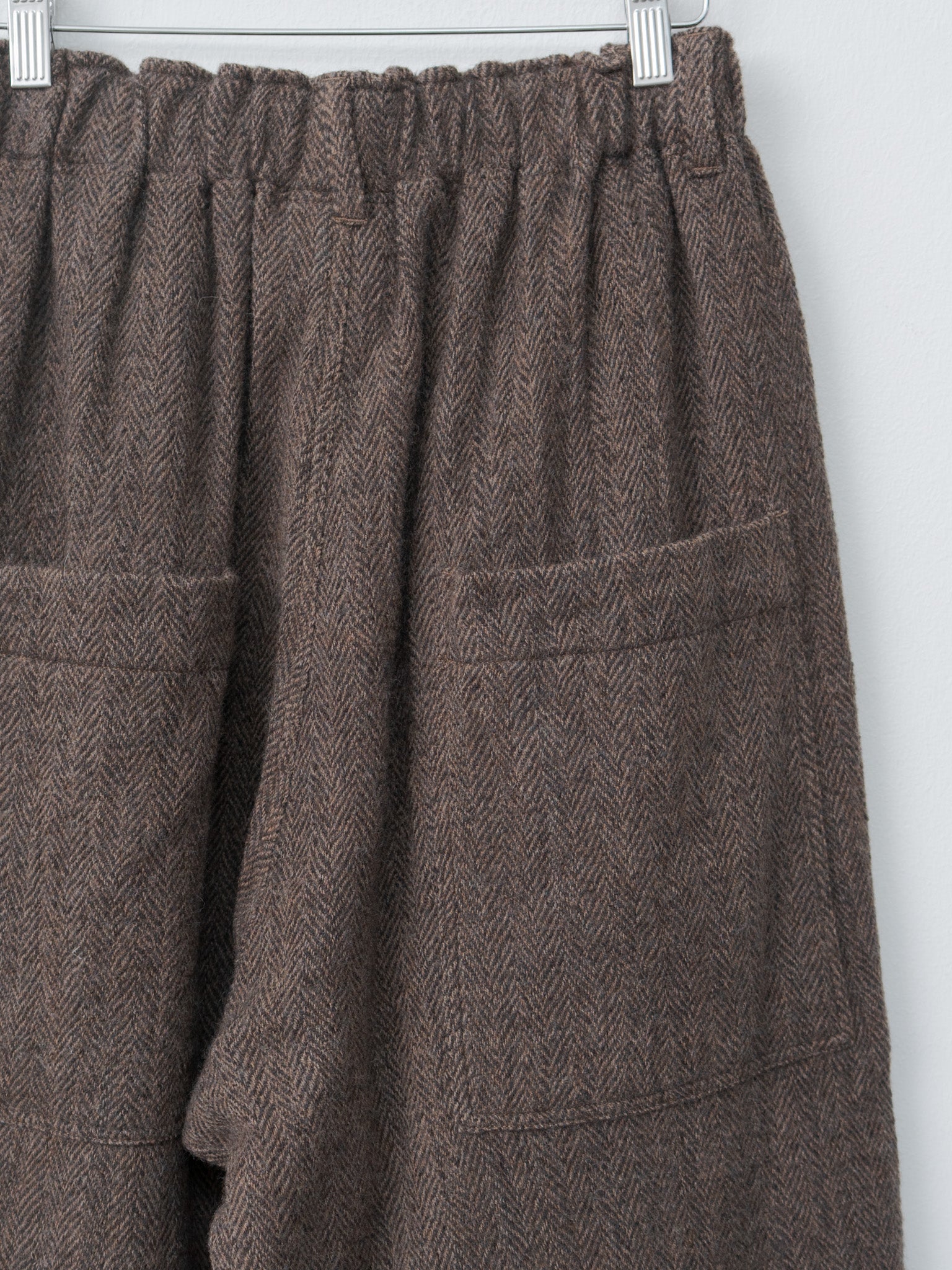 Namu Shop - Ichi Antiquites Wool Herringbone Pants - Brown