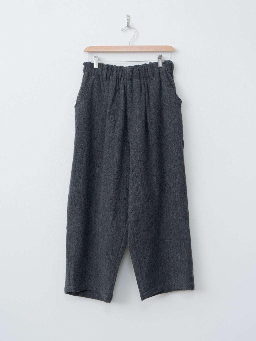 Namu Shop - Ichi Antiquites Wool Herringbone Pants - Black