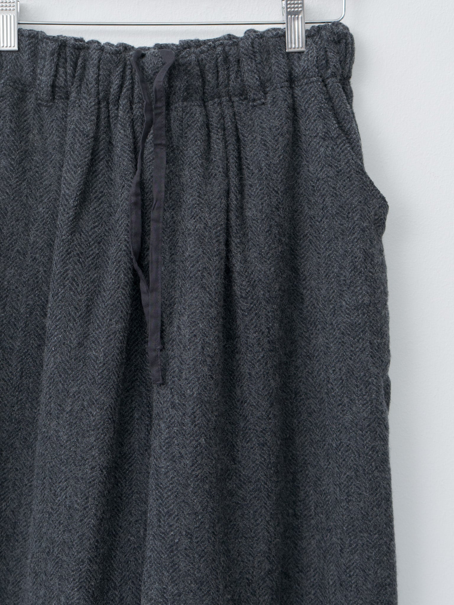 Namu Shop - Ichi Antiquites Wool Herringbone Pants - Black