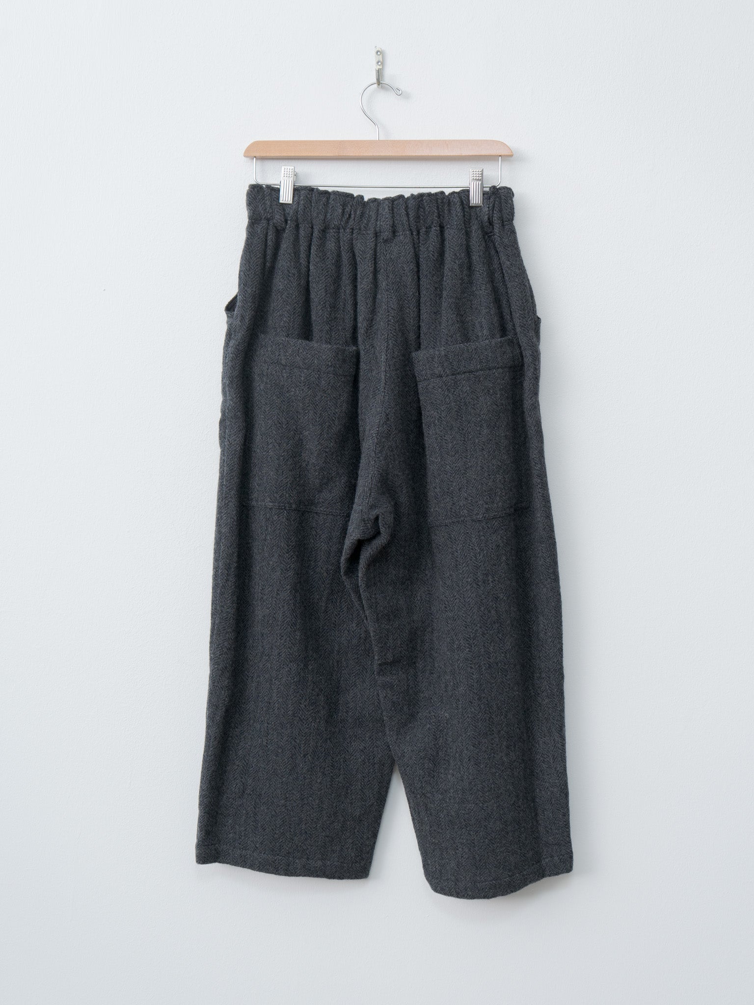 Namu Shop - Ichi Antiquites Wool Herringbone Pants - Black
