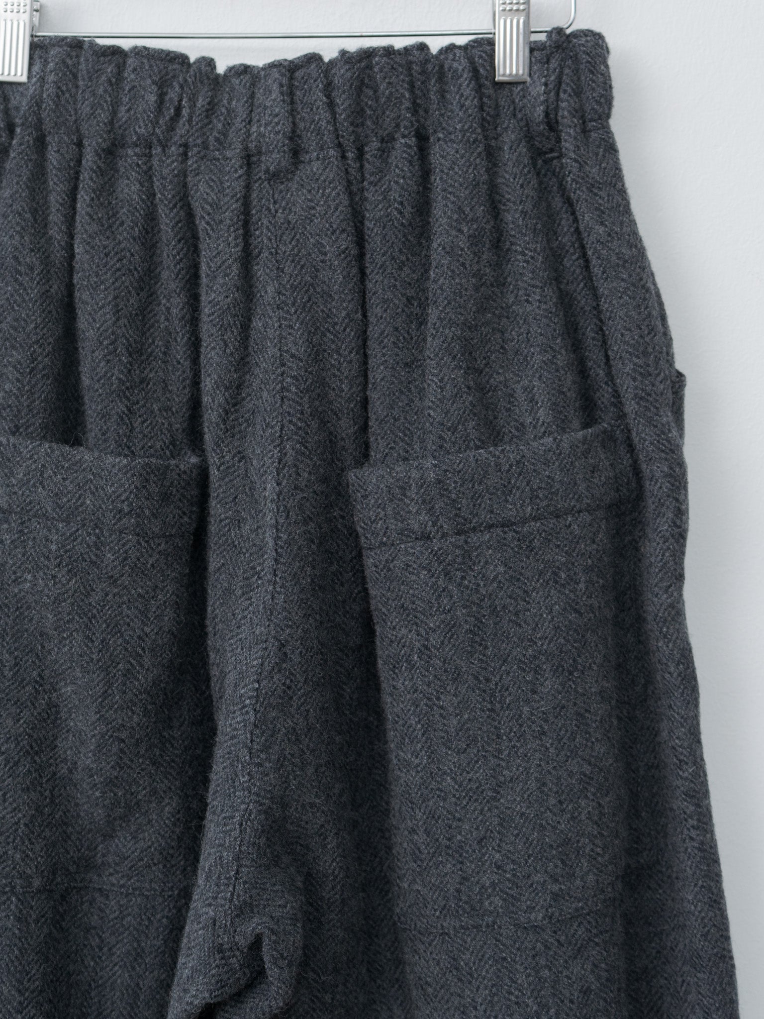 Namu Shop - Ichi Antiquites Wool Herringbone Pants - Black