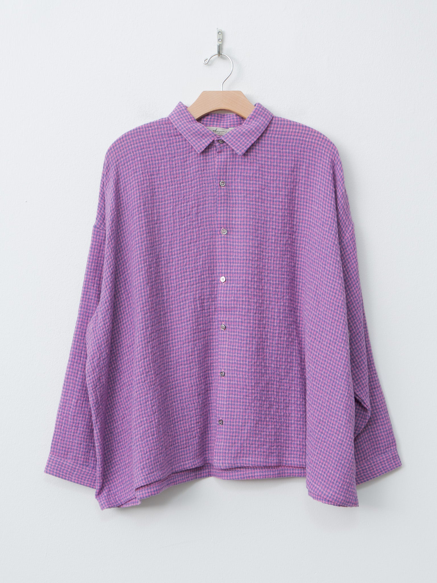 Namu Shop - Ichi Antiquites W/C Gingham Shirt - Pink x Blue