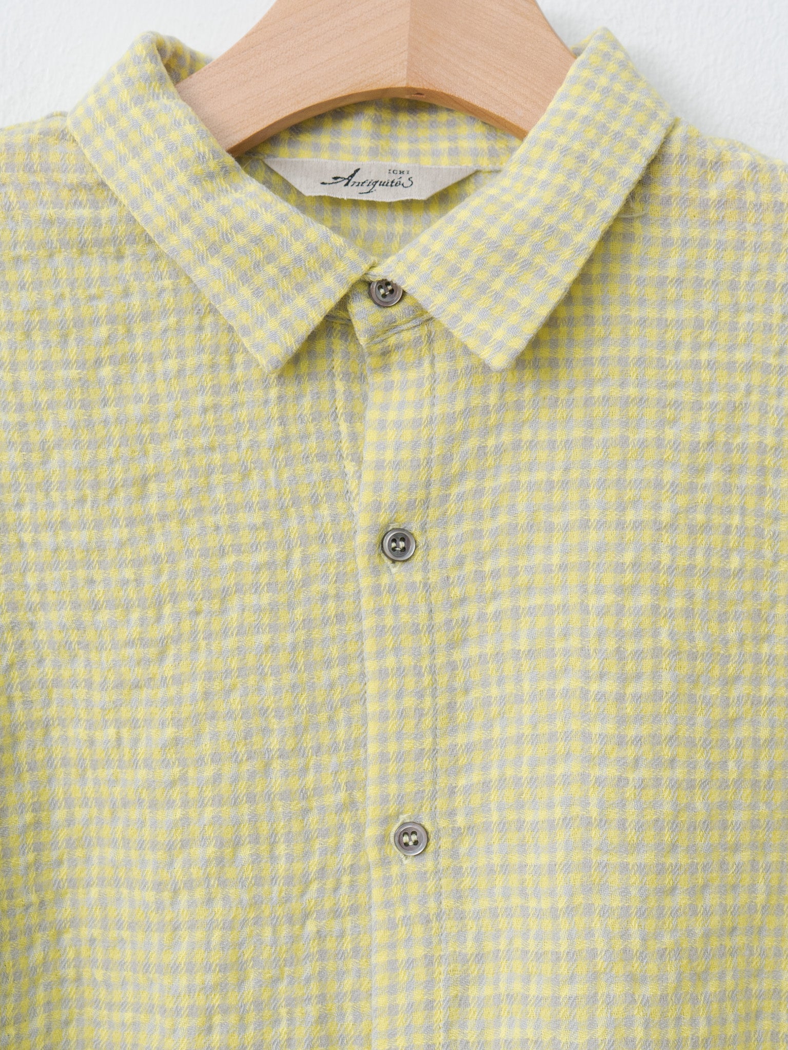Namu Shop - Ichi Antiquites W/C Gingham Shirt - Yellow x Gray