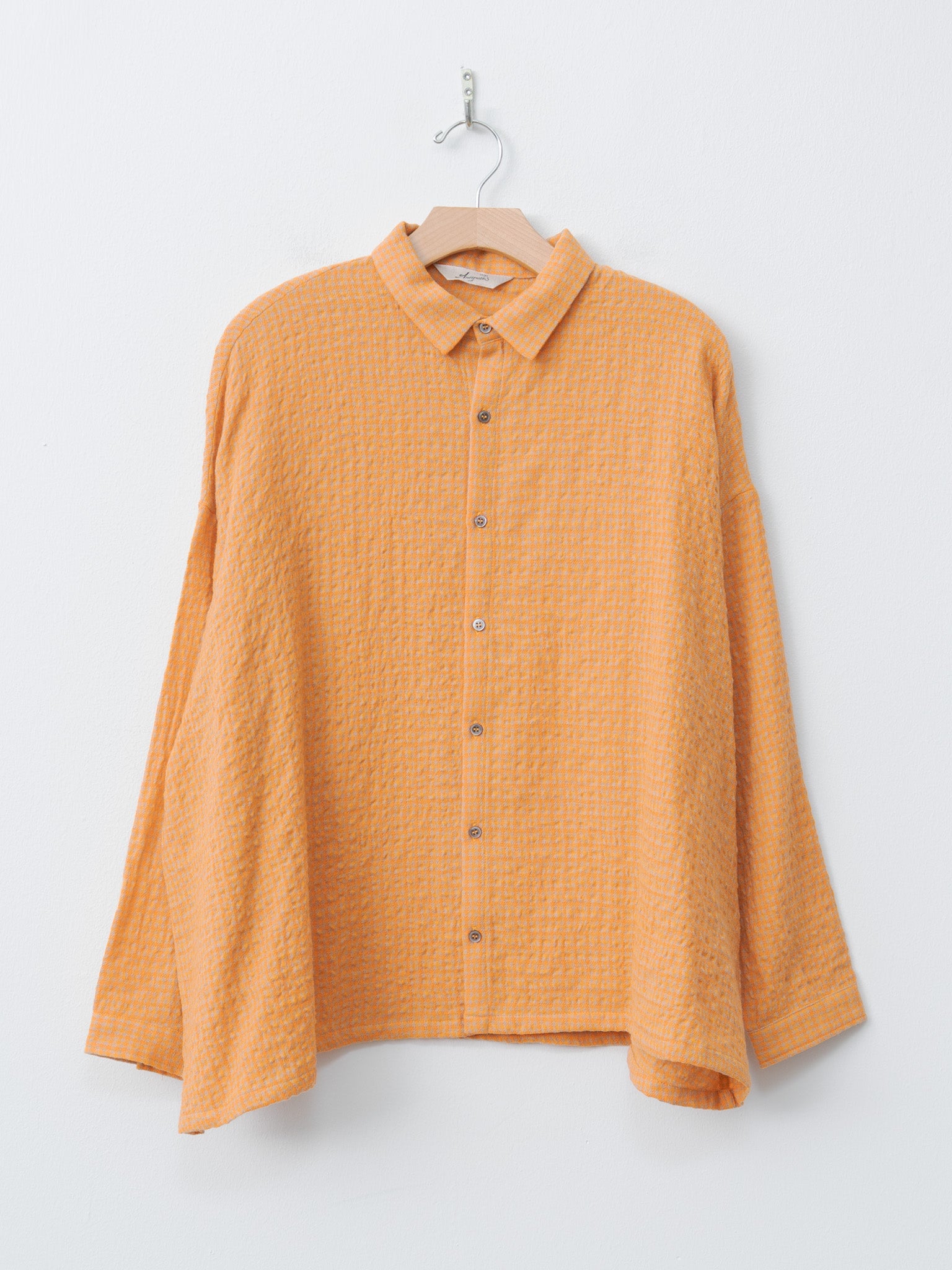 Namu Shop - Ichi Antiquites W/C Gingham Shirt - Orange x Mocha