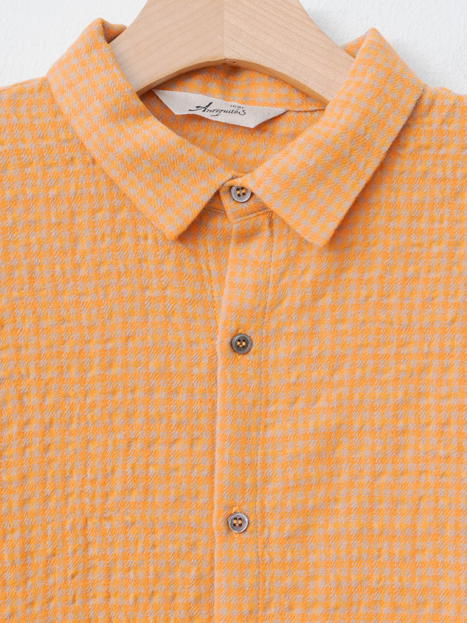 Namu Shop - Ichi Antiquites W/C Gingham Shirt - Orange x Mocha