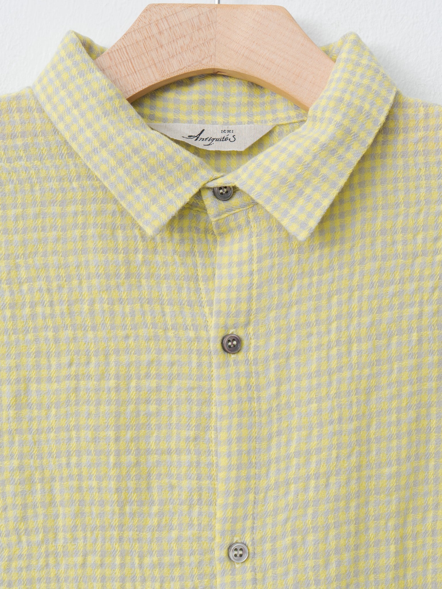 Namu Shop - Ichi Antiquites W/C Gingham Dress - Yellow x Gray