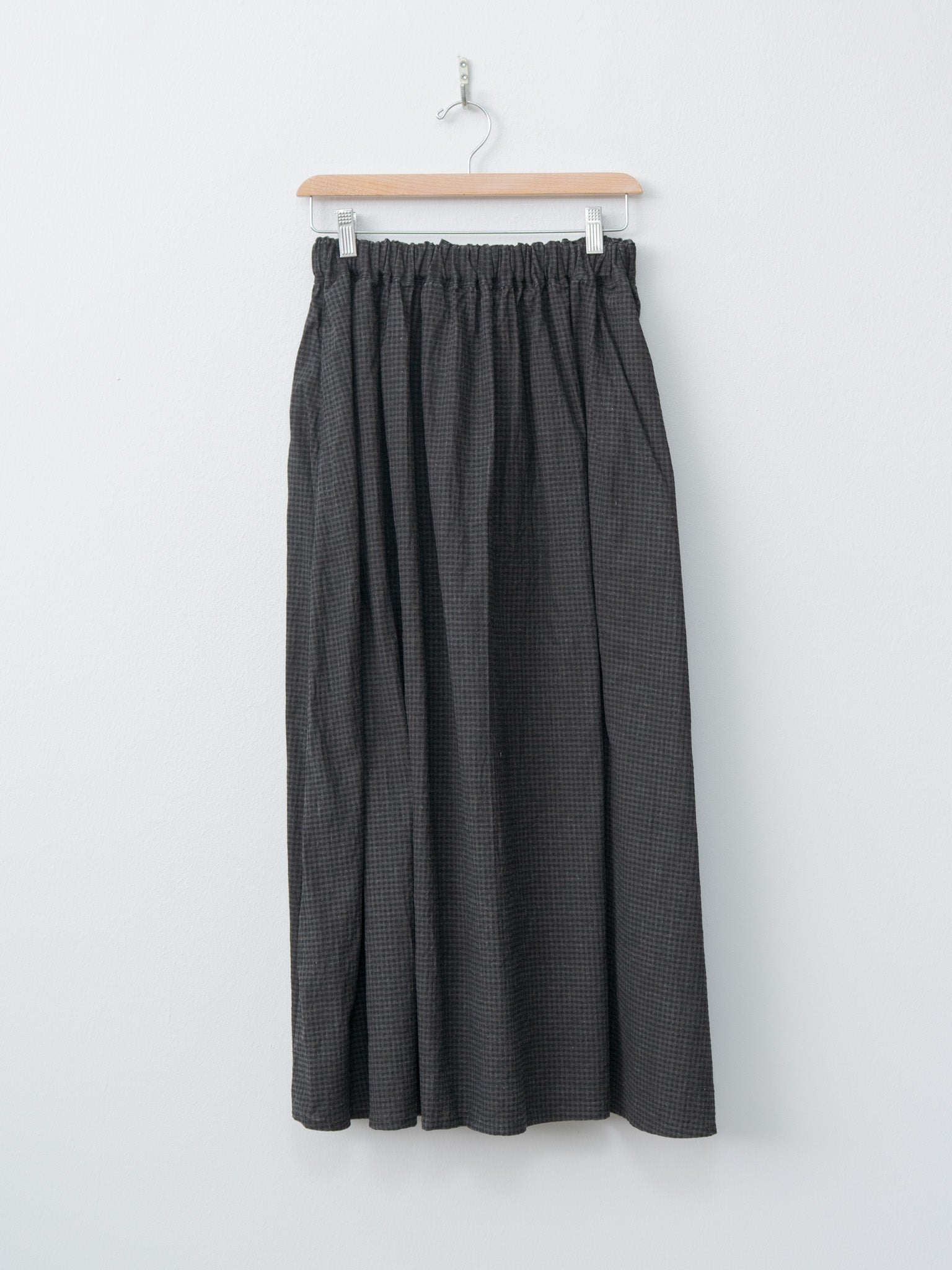 Namu Shop - Ichi Antiquites Gingham SUMI Dyed Skirt - Check