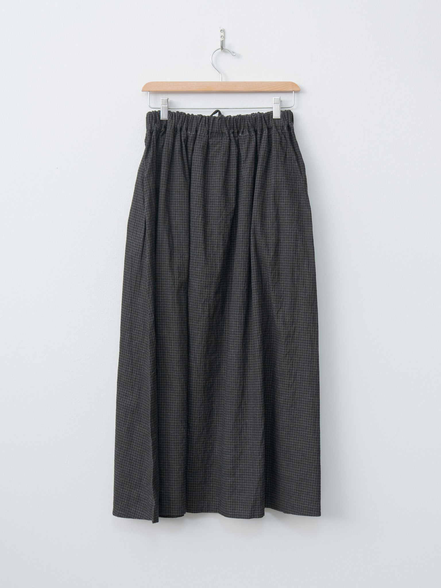 Namu Shop - Ichi Antiquites Gingham SUMI Dyed Skirt - Check