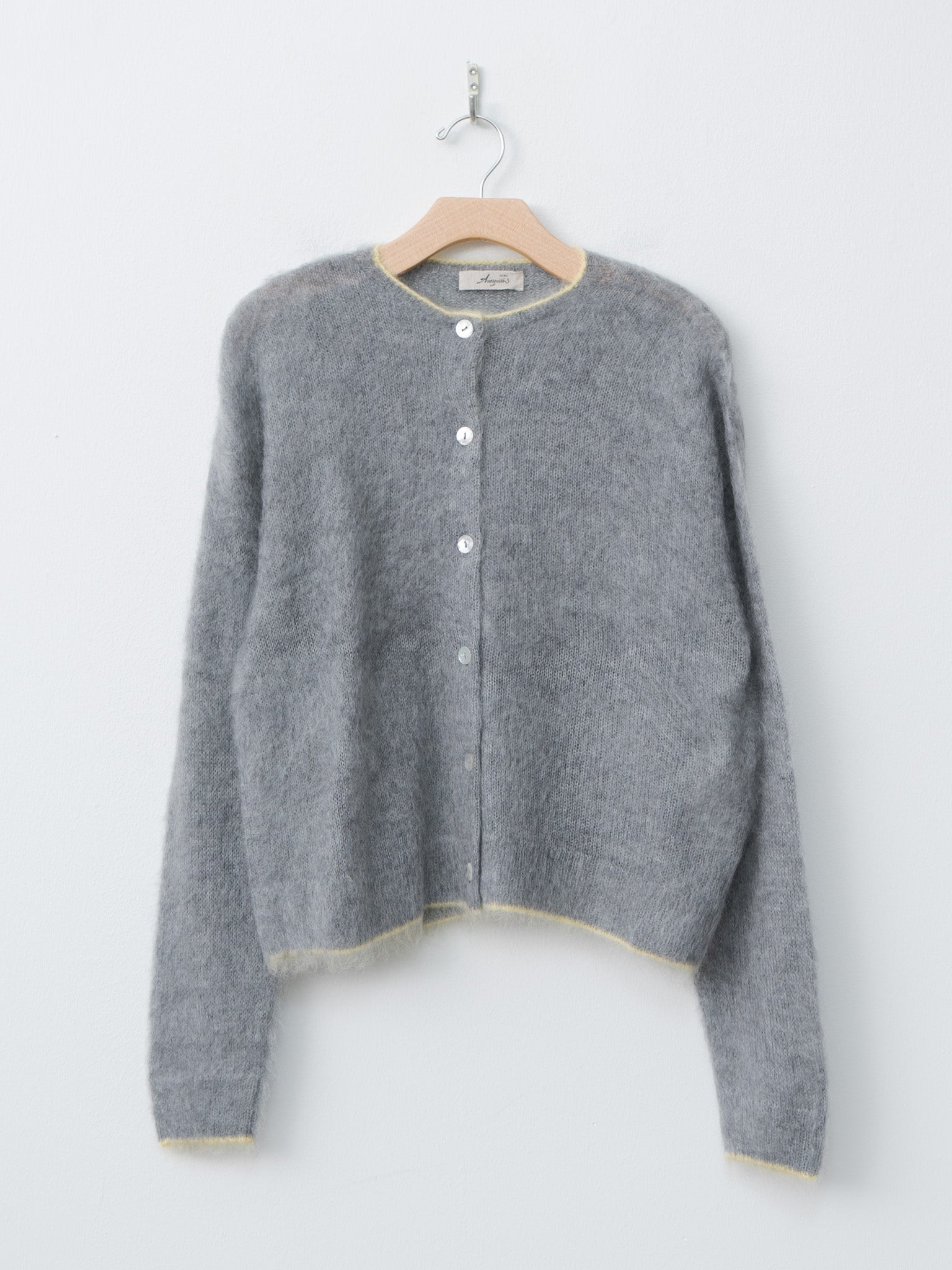 Namu Shop - Ichi Antiquites Mohair Cardigan - Gray x Yellow