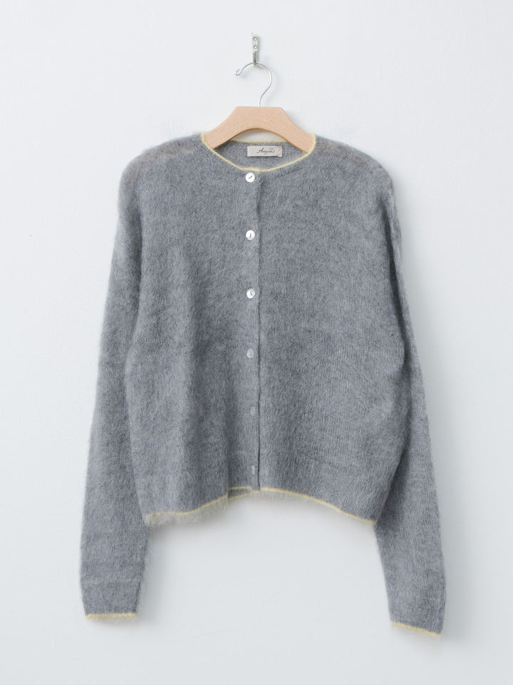 Namu Shop - Ichi Antiquites Mohair Cardigan - Gray x Yellow