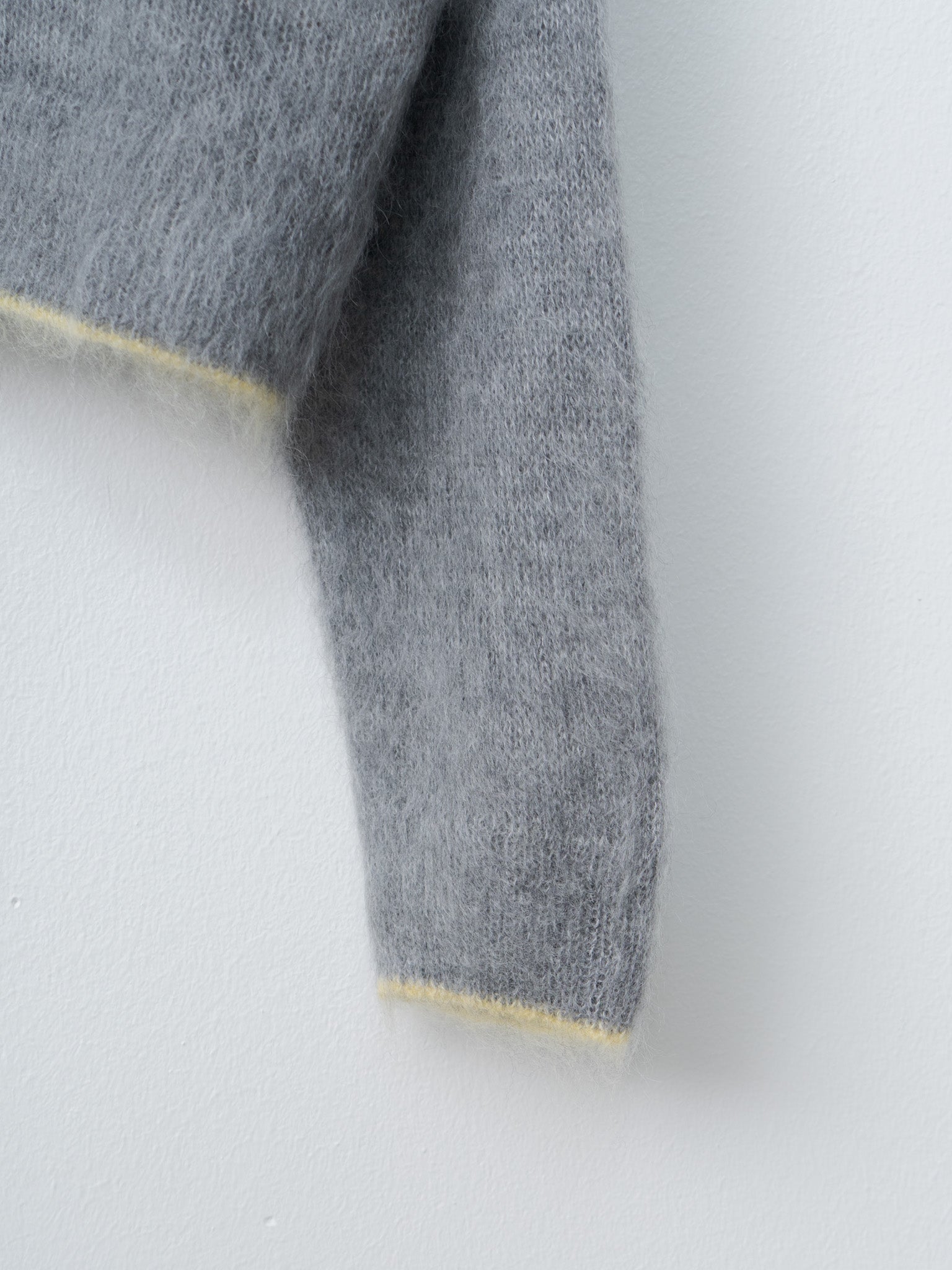 Namu Shop - Ichi Antiquites Mohair Cardigan - Gray x Yellow