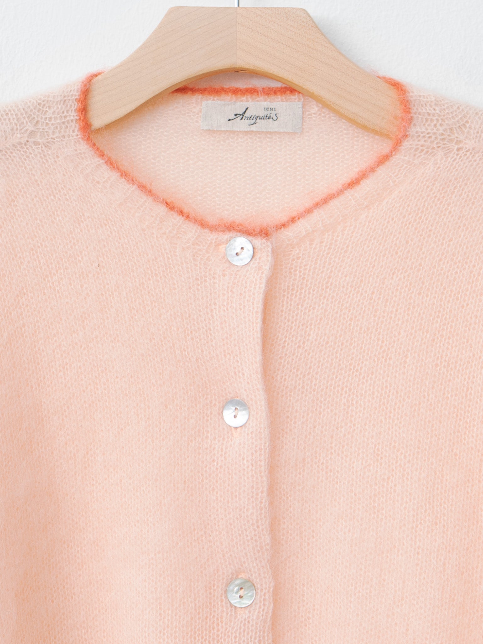 Namu Shop - Ichi Antiquites Mohair Cardigan - Pink x Orange