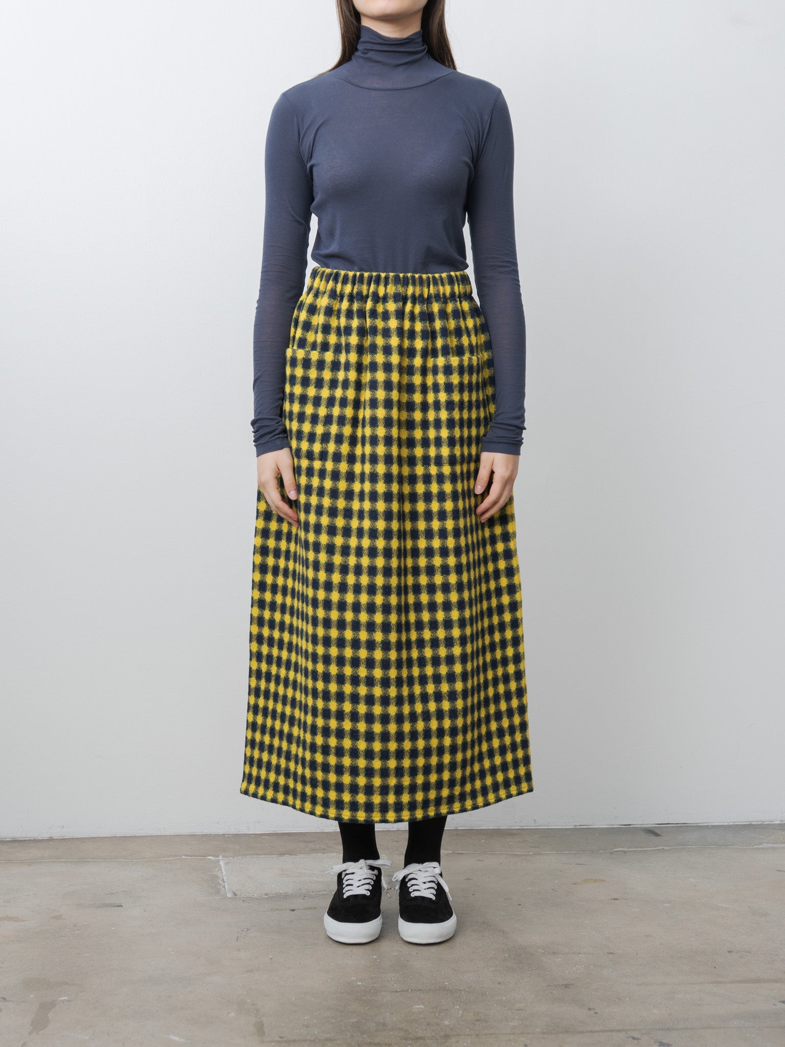 Namu Shop - Eleph Gooi Skirt - Yellow Check