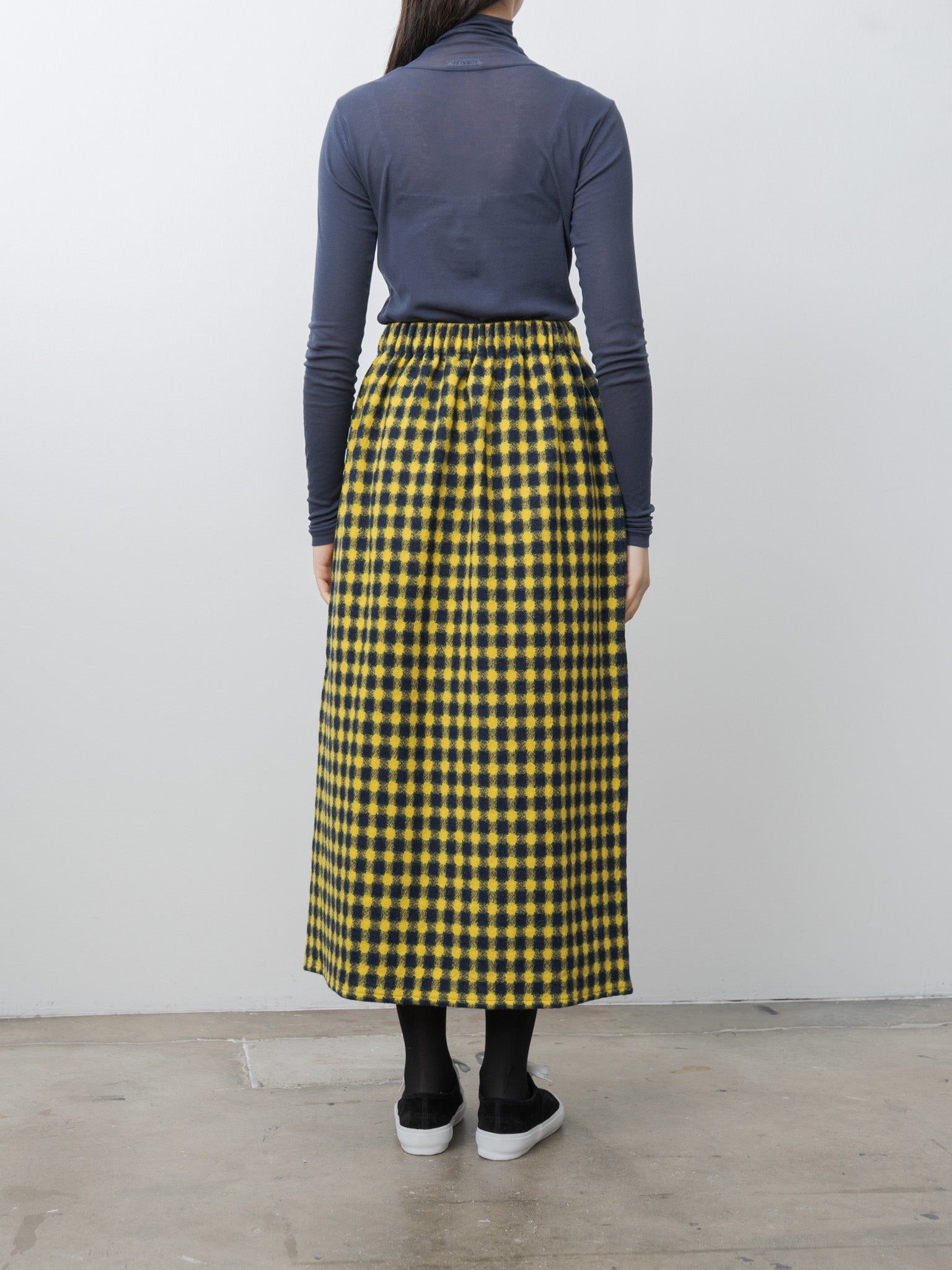 Namu Shop - Eleph Gooi Skirt - Yellow Check