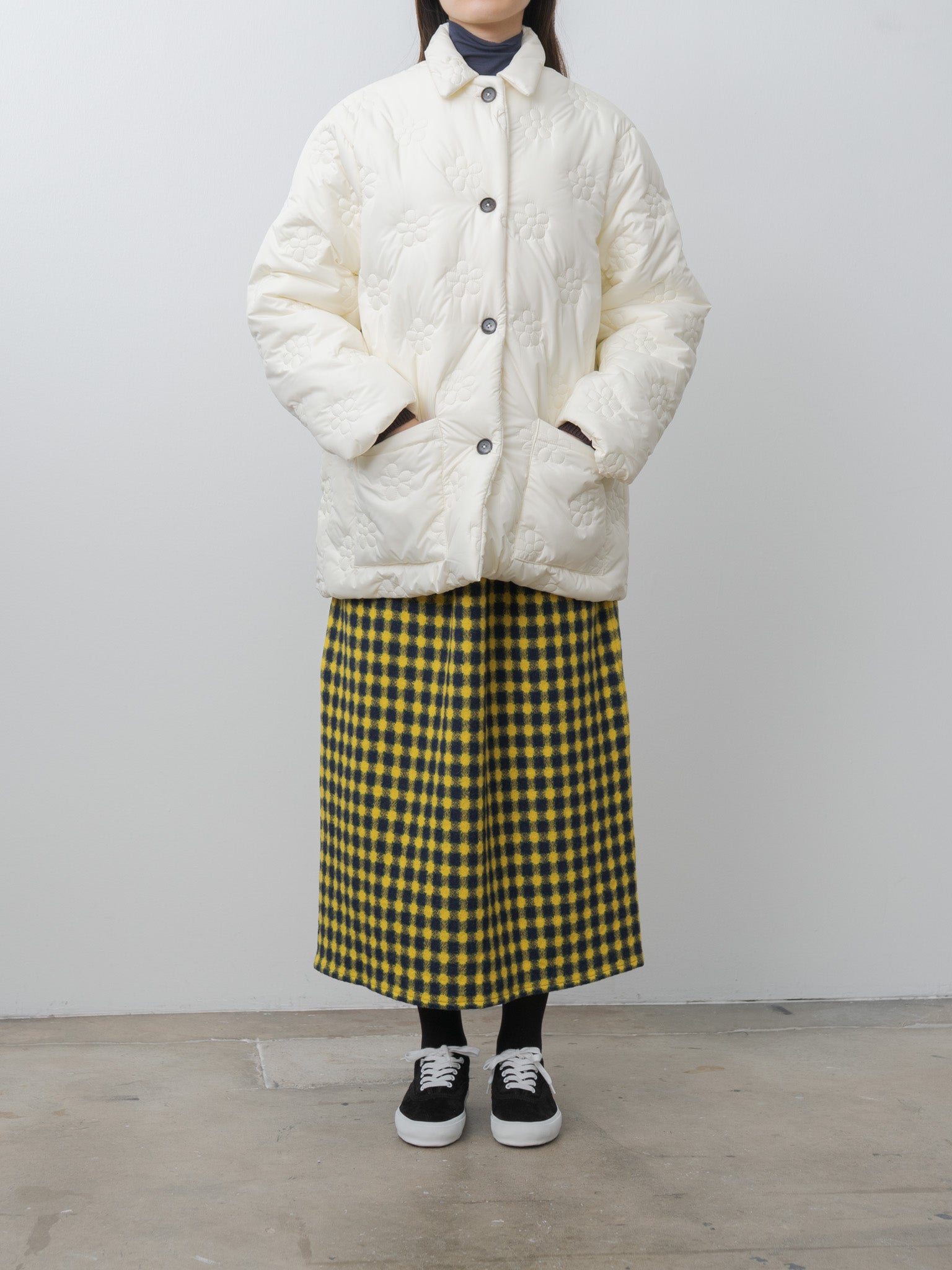 Namu Shop - Eleph Gooi Skirt - Yellow Check