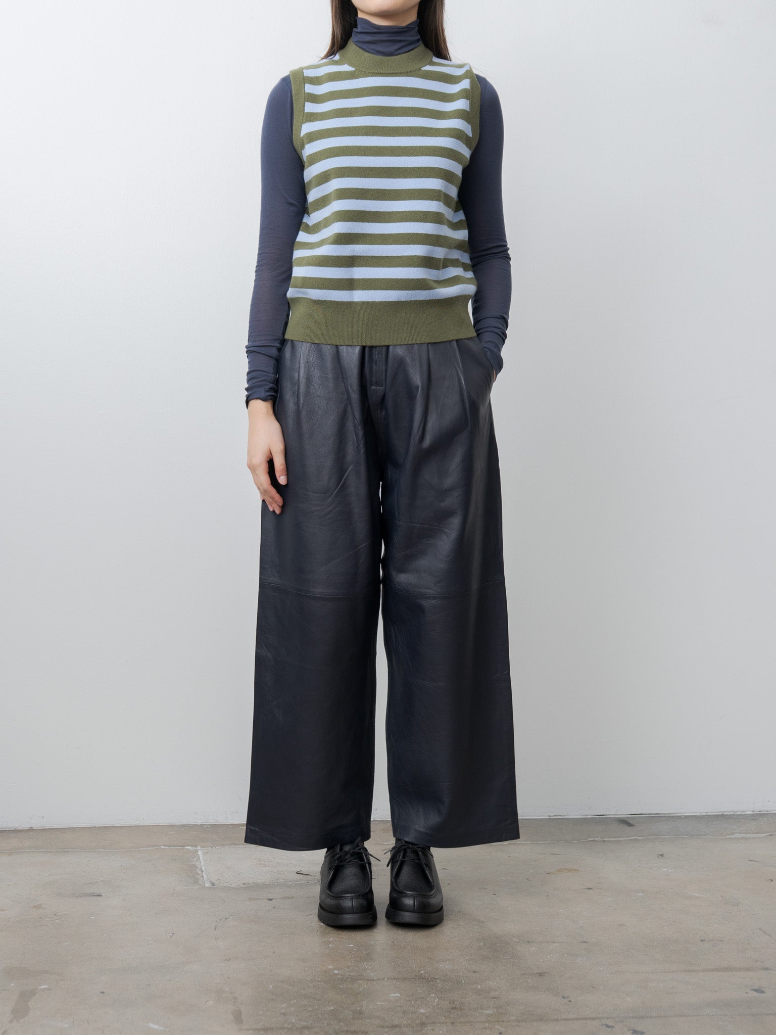 Namu Shop - Eleph Opa Spencer - Blue/Olive Stripe