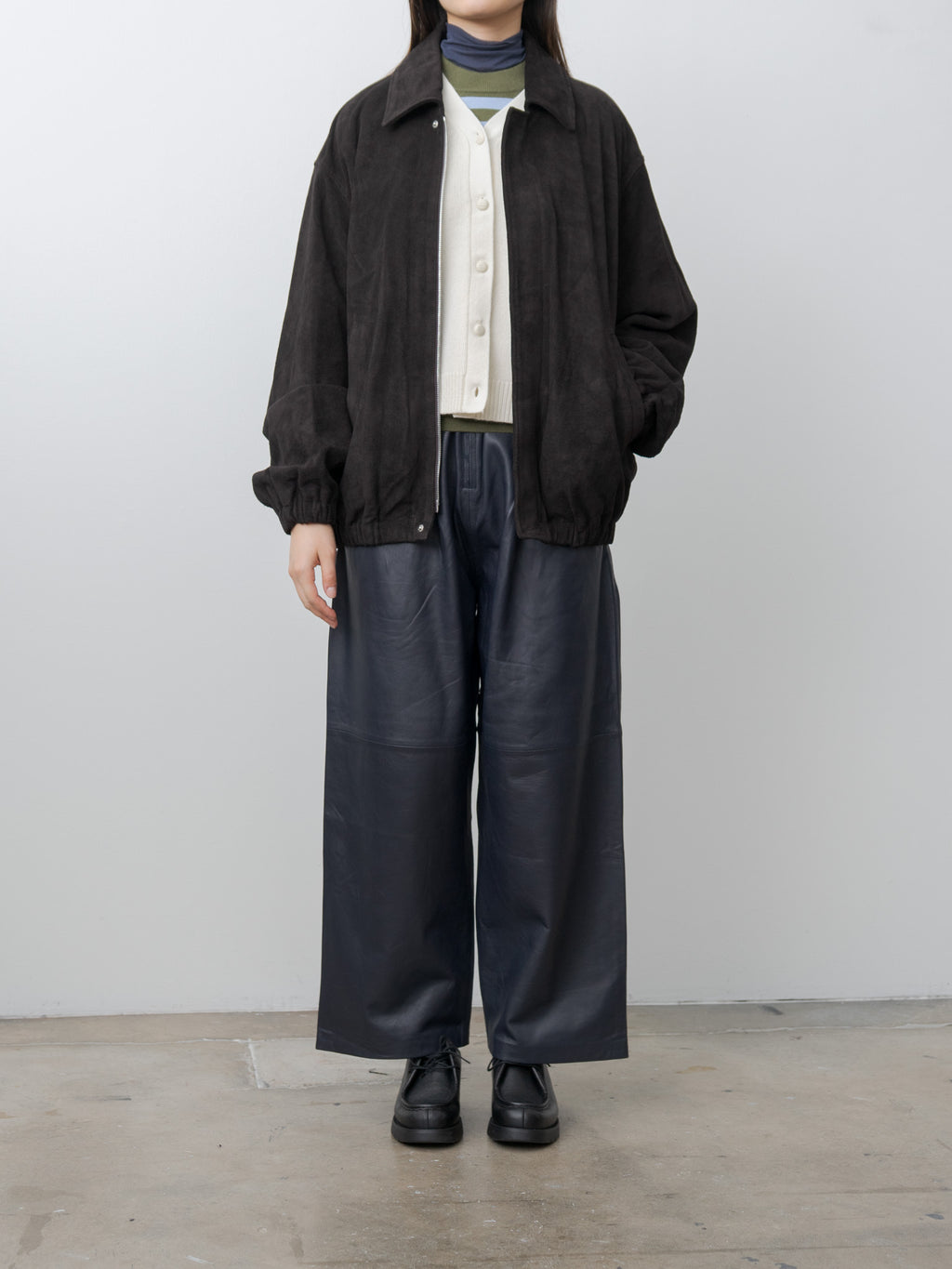 Namu Shop - Eleph Luce Leather Trouser - Navy