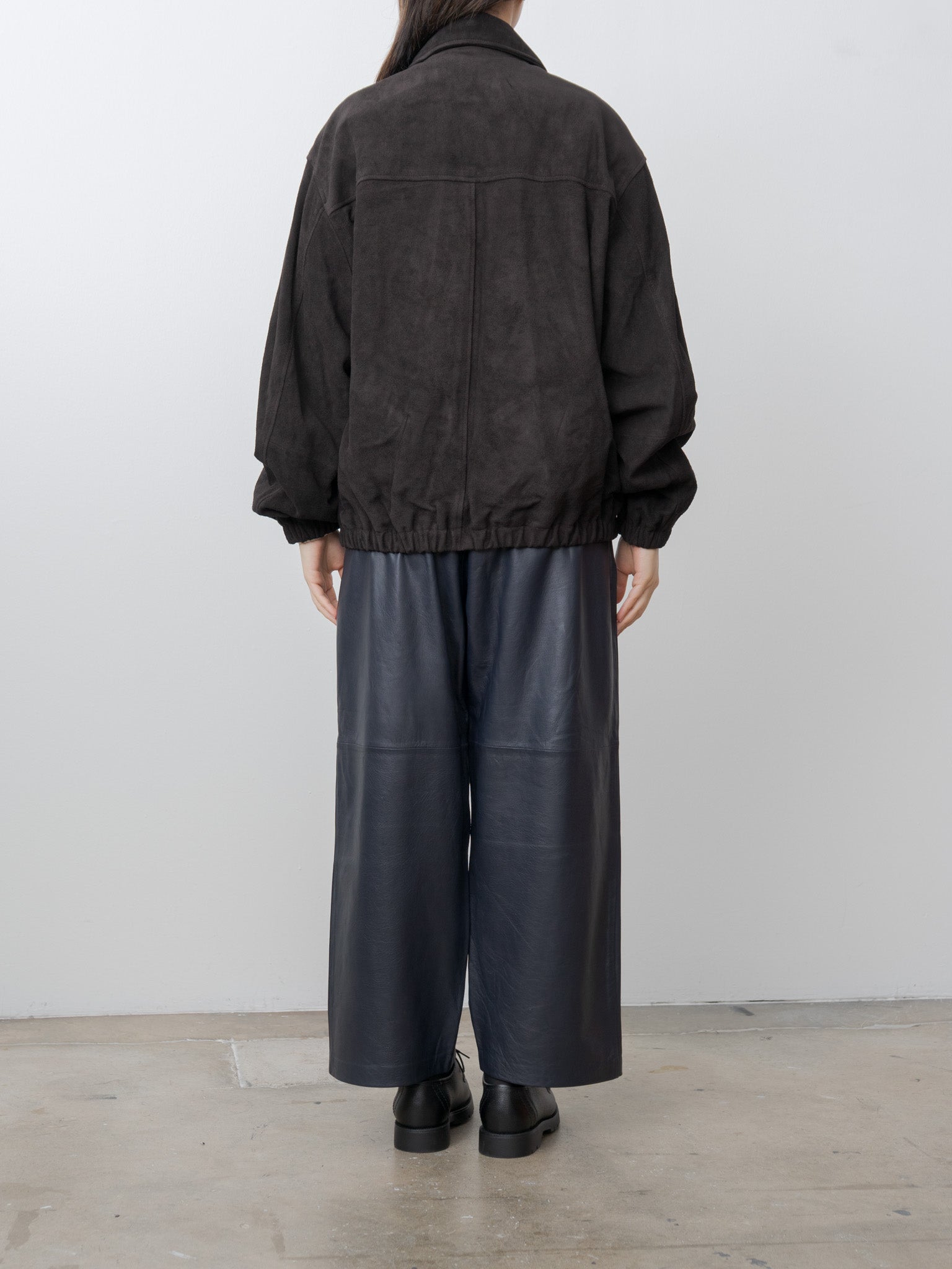 Namu Shop - ssstein Suede Zip Short Jacket - Dark Brown