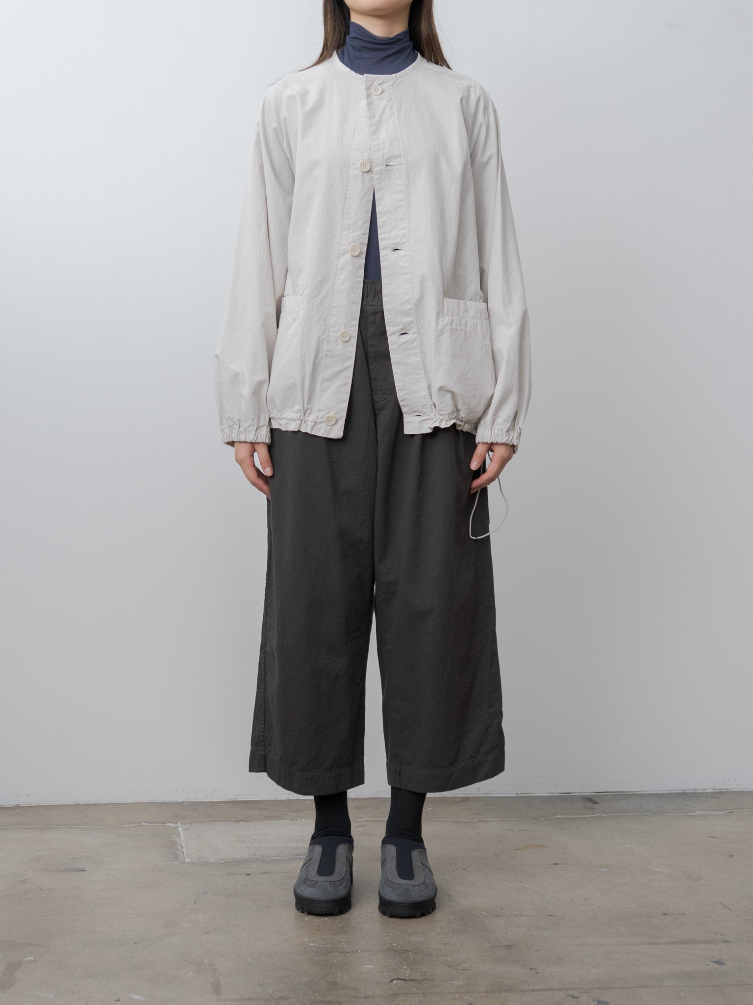 Namu Shop - Veritecoeur Vegetable Dyed Yoke Shirt - Ice Gray