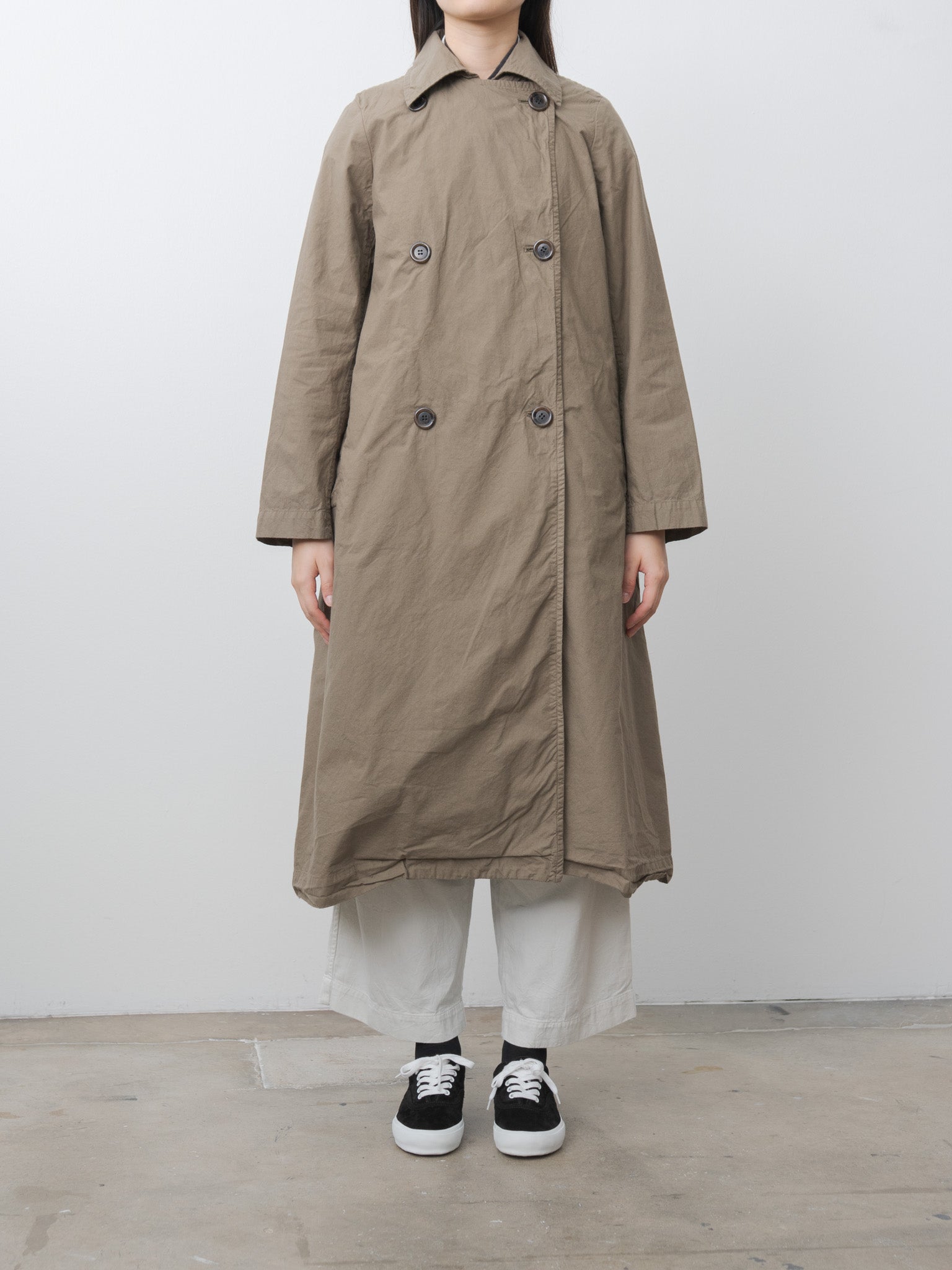 Namu Shop - Veritecoeur Double Button Coat - Khaki Olive