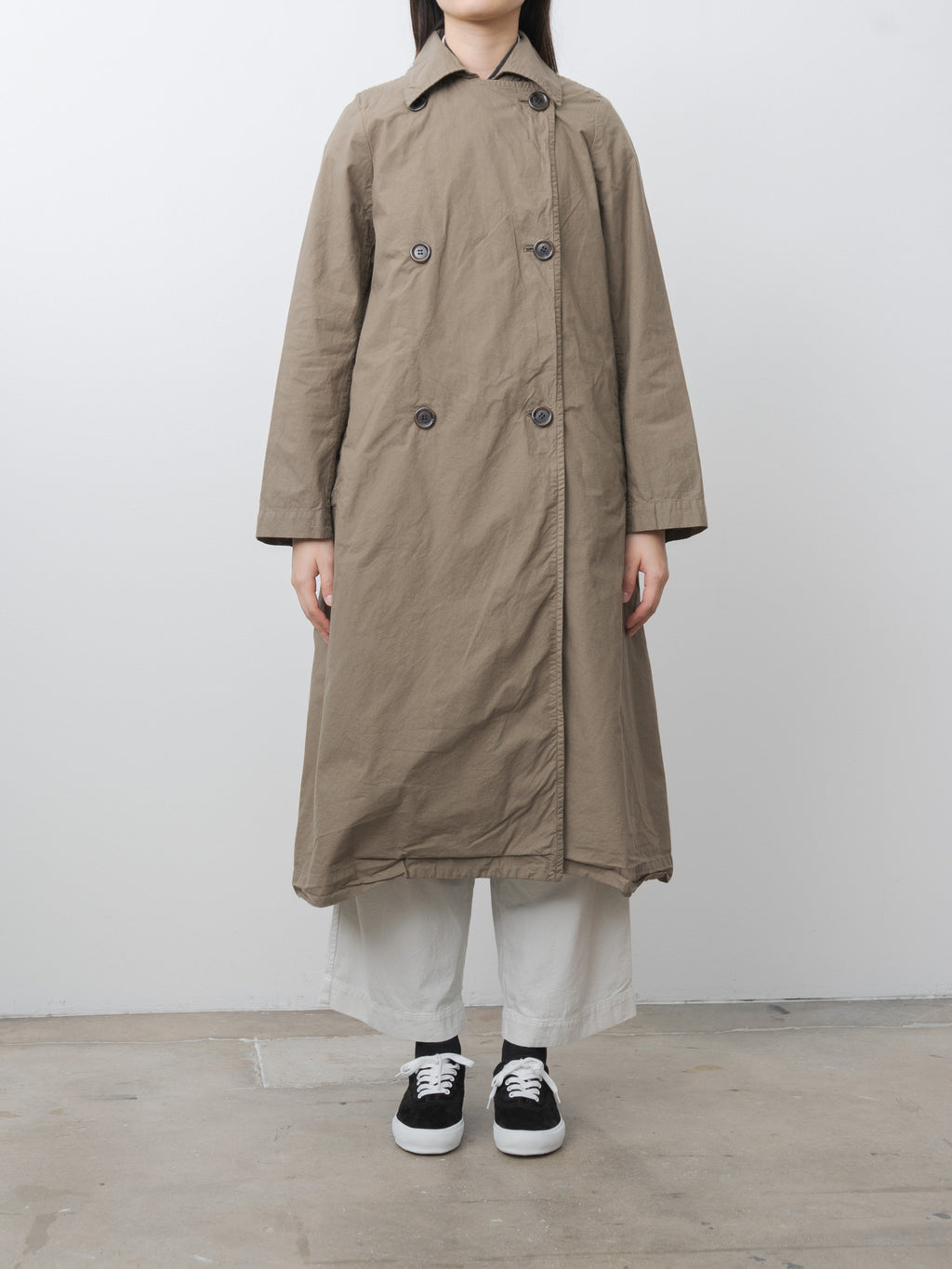 Namu Shop - Veritecoeur Double Button Coat - Khaki Olive