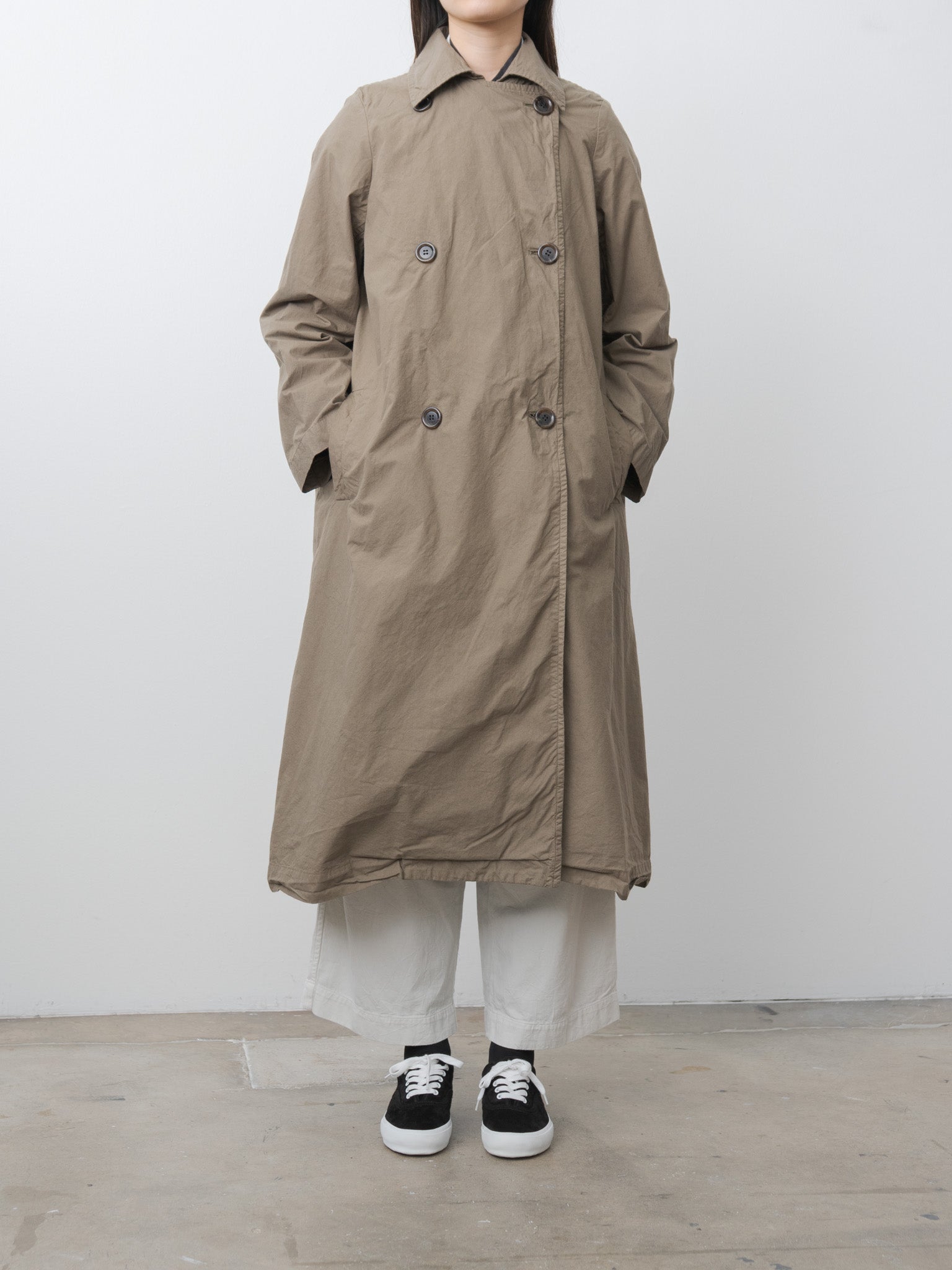 Namu Shop - Veritecoeur Double Button Coat - Khaki Olive