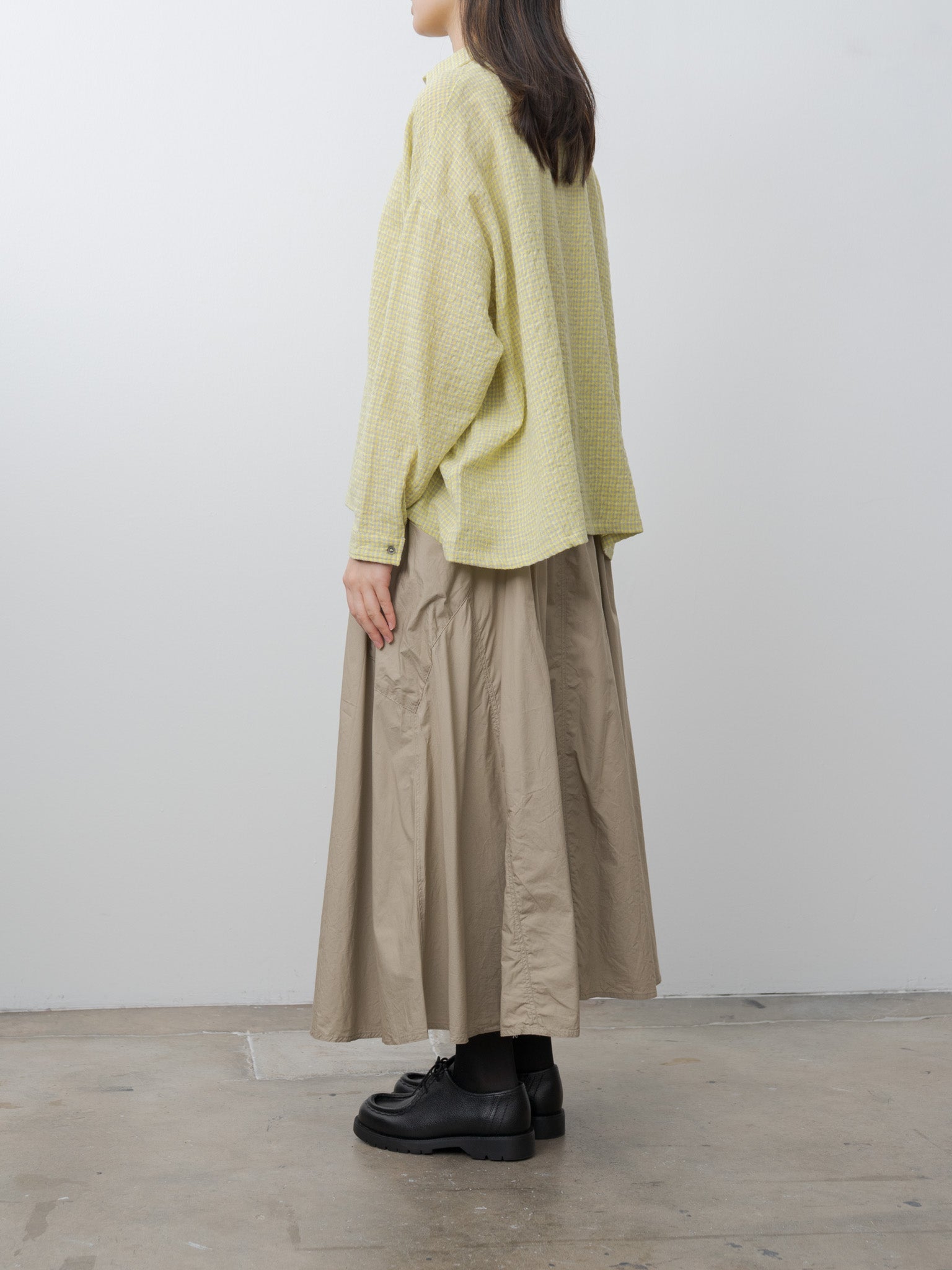 Namu Shop - Ichi Antiquites W/C Gingham Shirt - Yellow x Gray