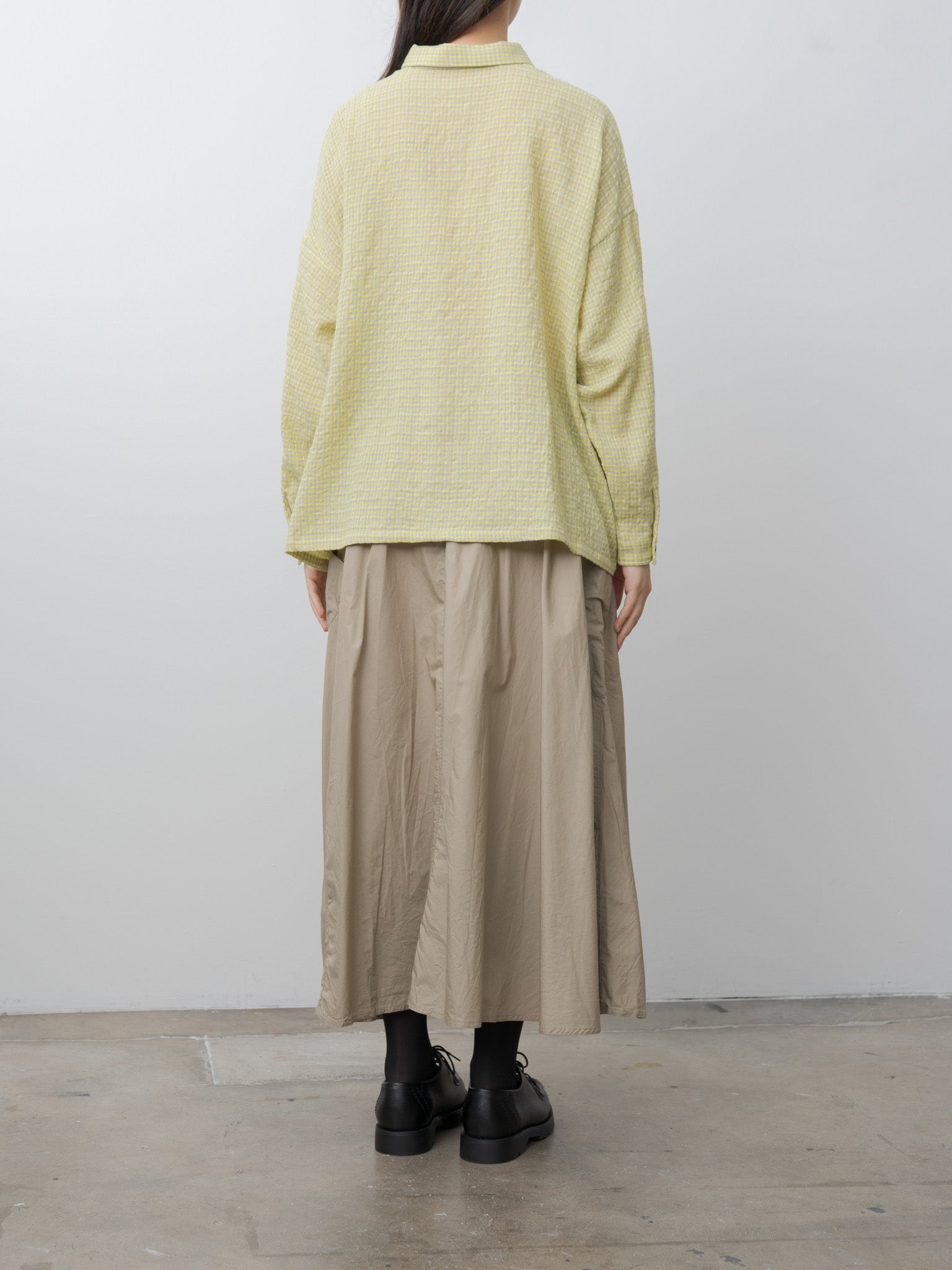 Namu Shop - Ichi Antiquites W/C Gingham Shirt - Yellow x Gray