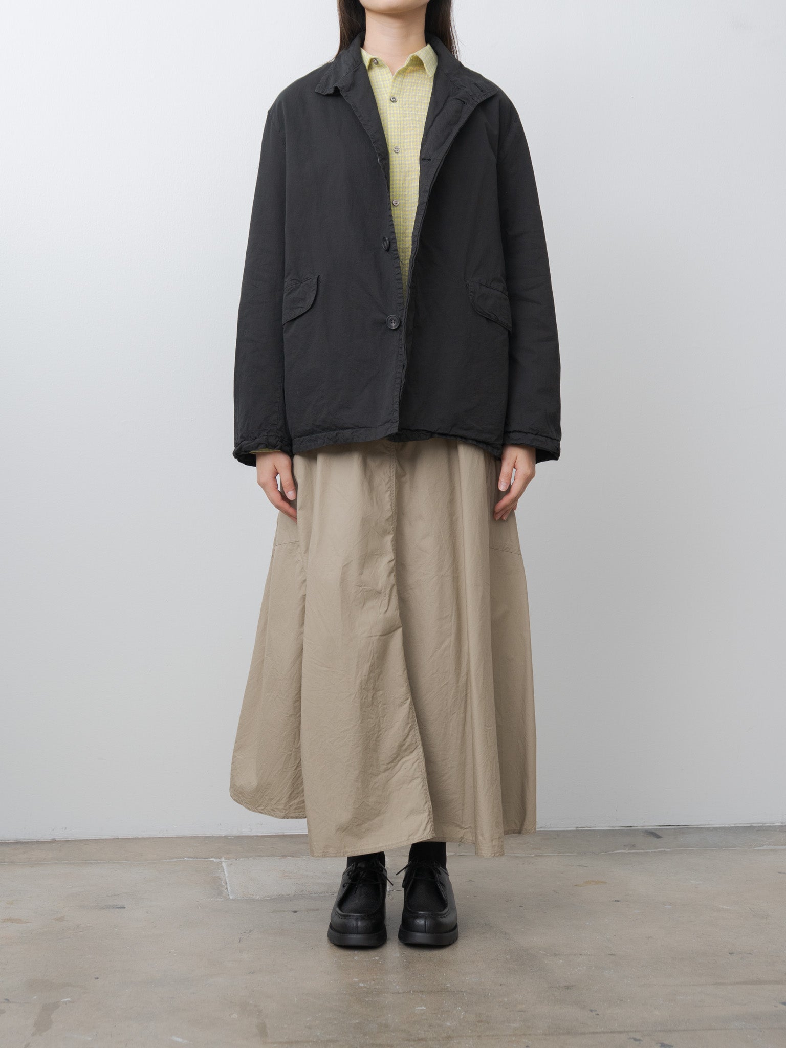 Namu Shop - Ichi Antiquites W/C Gingham Shirt - Yellow x Gray