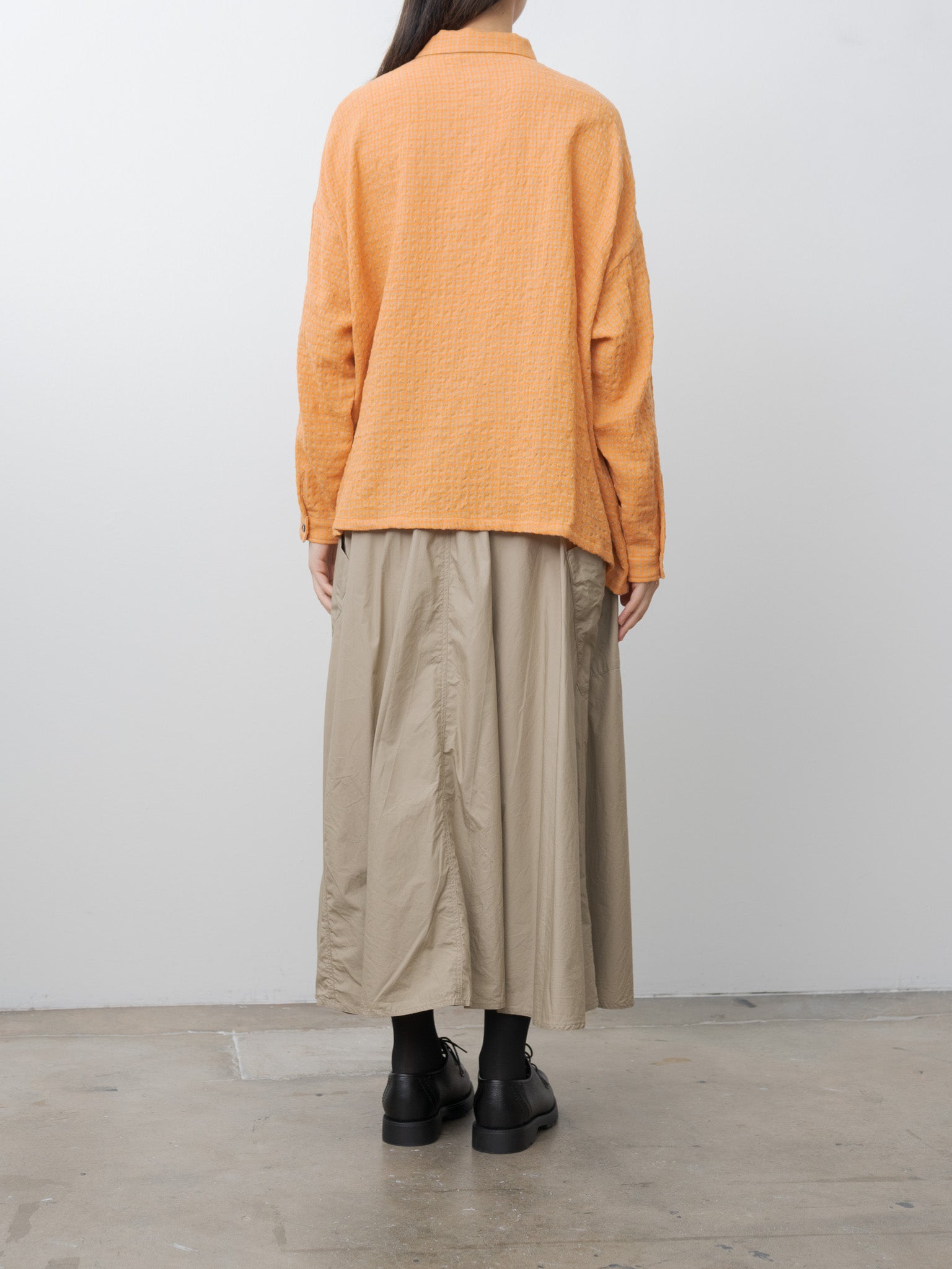 Namu Shop - Ichi Antiquites W/C Gingham Shirt - Orange x Mocha