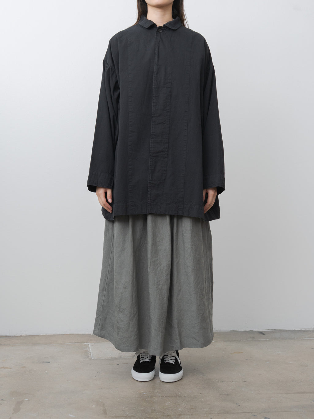 Namu Shop - Veritecoeur Garment-dye Short Coat - Black