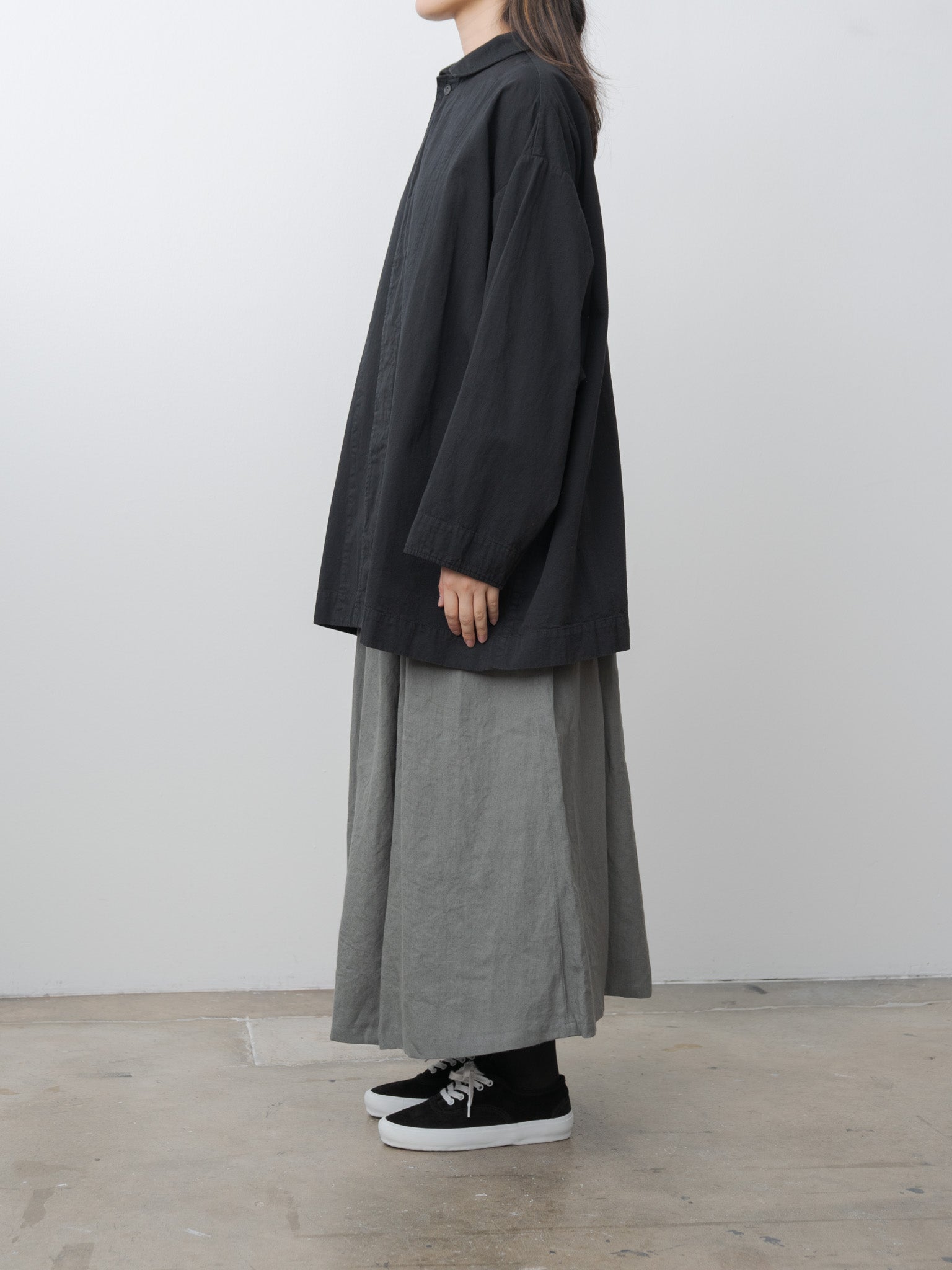 Namu Shop - Veritecoeur Garment-dye Short Coat - Black