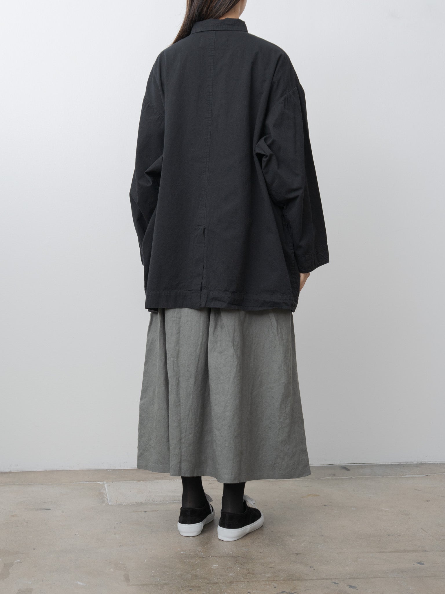 Namu Shop - Veritecoeur Garment-dye Short Coat - Black