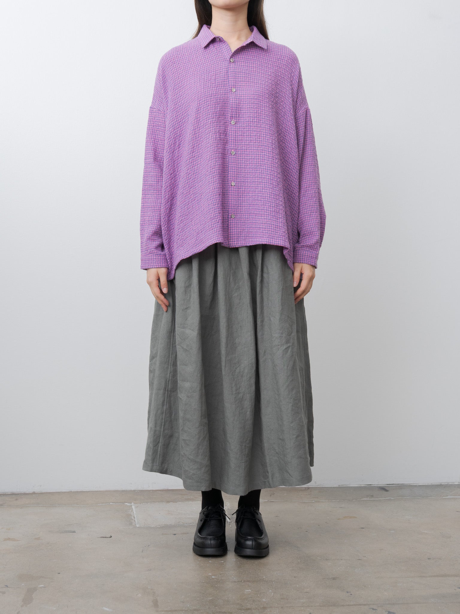 Namu Shop - Ichi Antiquites Linen Skirt - Khaki