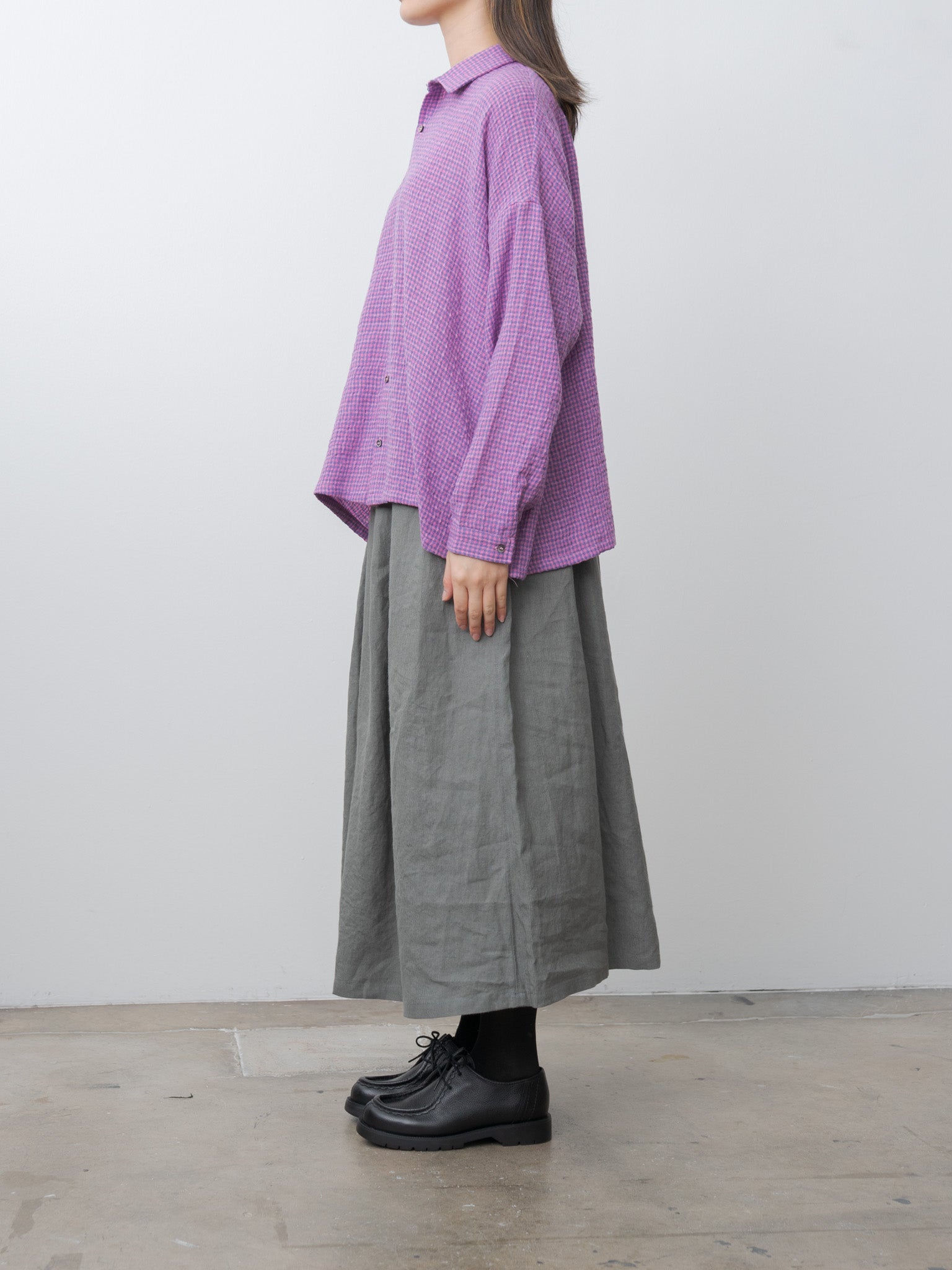 Namu Shop - Ichi Antiquites Linen Skirt - Khaki