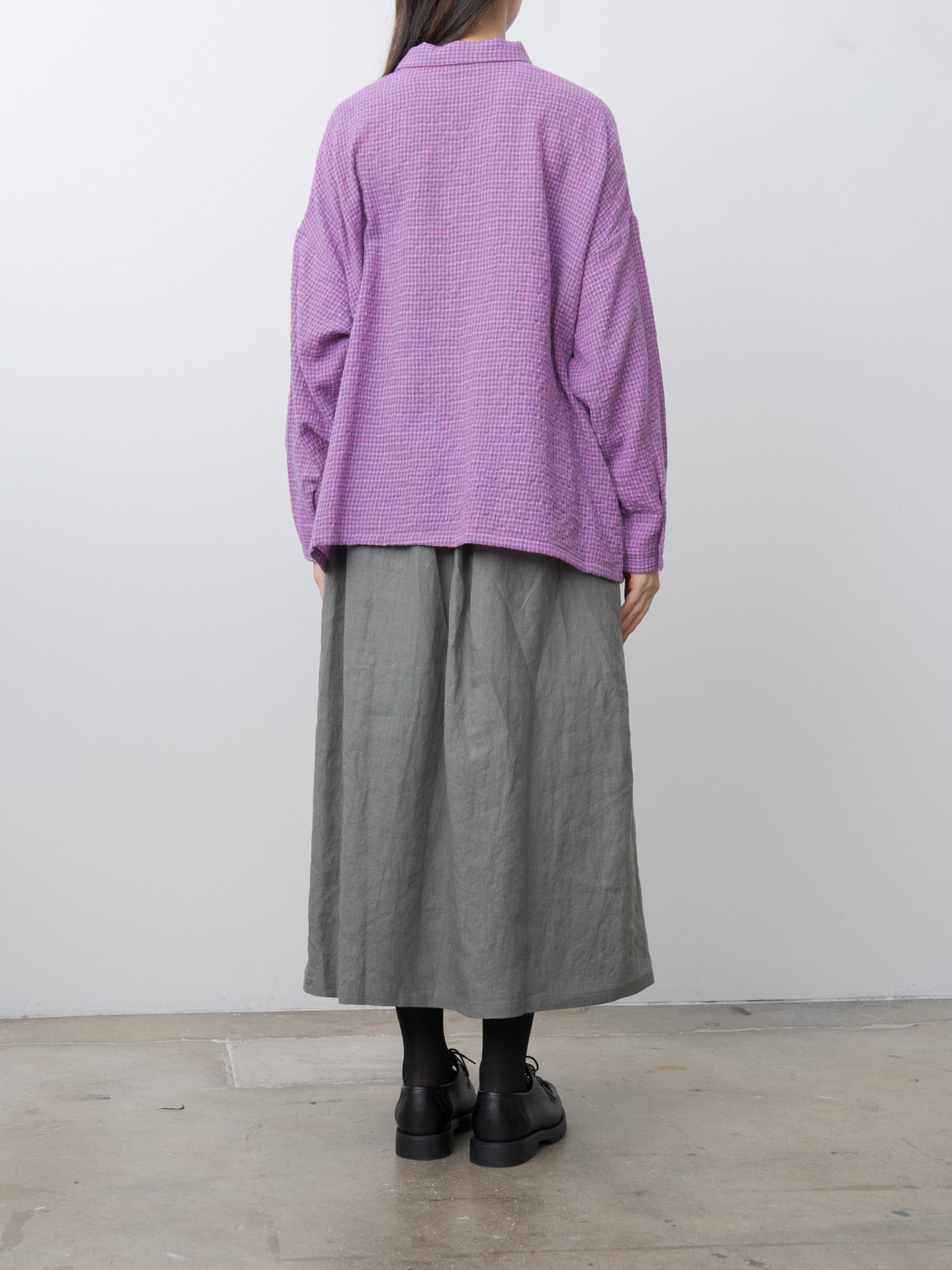 Namu Shop - Ichi Antiquites W/C Gingham Shirt - Pink x Blue