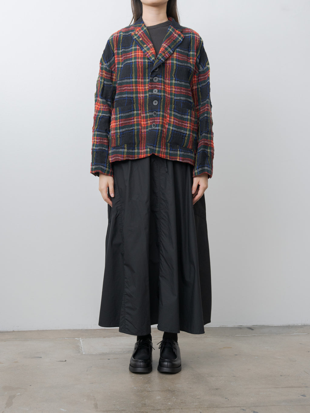 Namu Shop - Ichi Antiquites C/W Tartan Jacket - Black